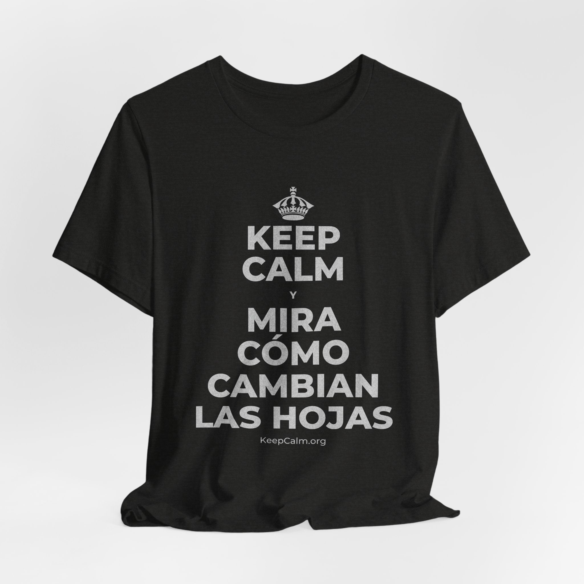 KEEP CALM Y MIRA CÓMO CAMBIAN LAS HOJAS T-Shirt (Soft Cream–Heather Mauve)