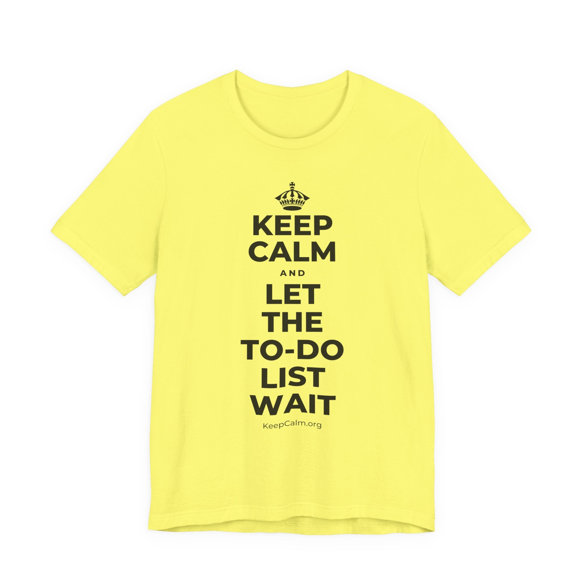 KEEP CALM AND LET THE TO-DO LIST WAIT T-Shirt (Soft Cream–Heather Mauve)