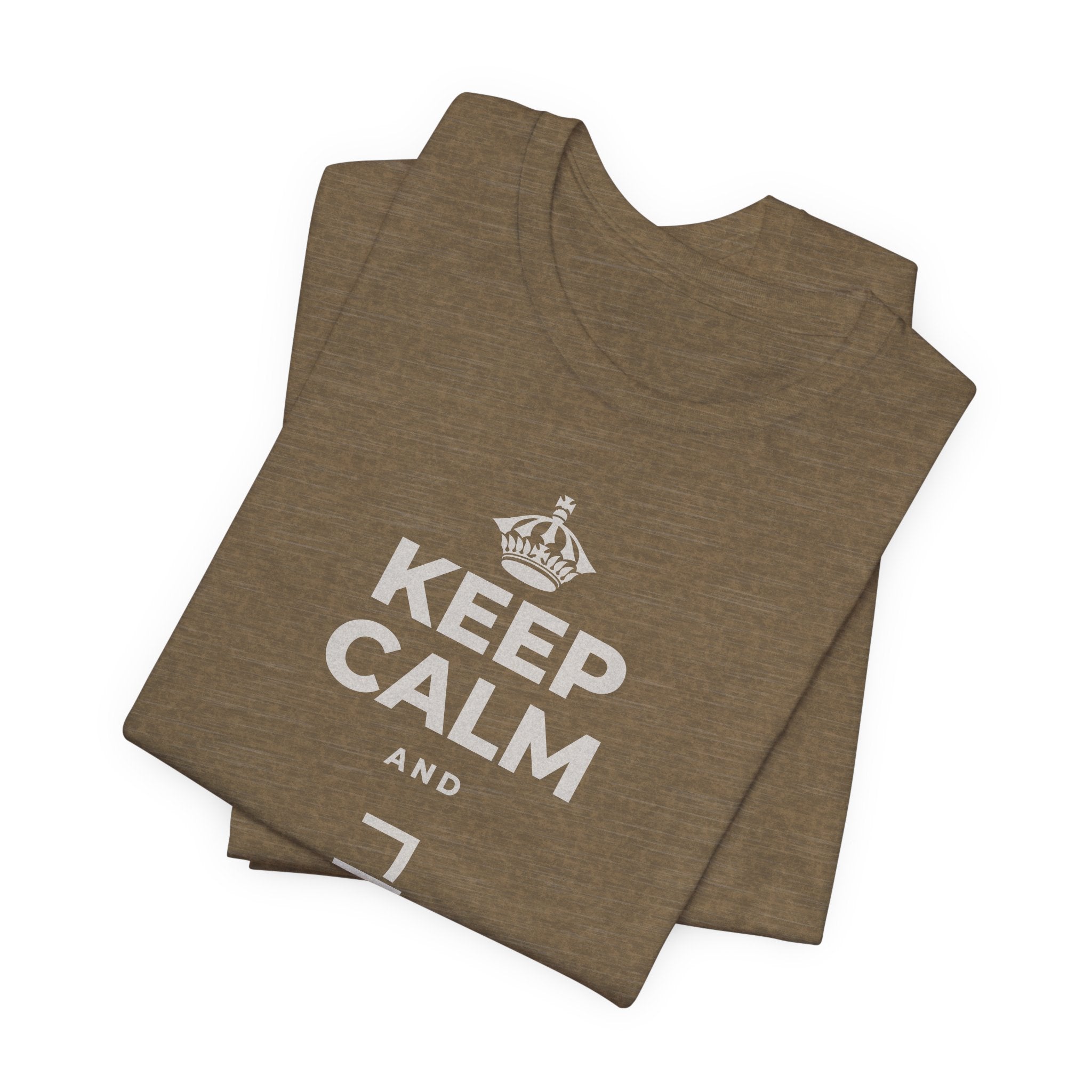 KEEP CALM AND 그 질문을 해요 T-Shirt (Soft Cream–Heather Mauve)