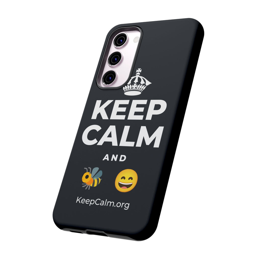 KEEP CALM AND 🐝 😄 Phone Case (Dark)