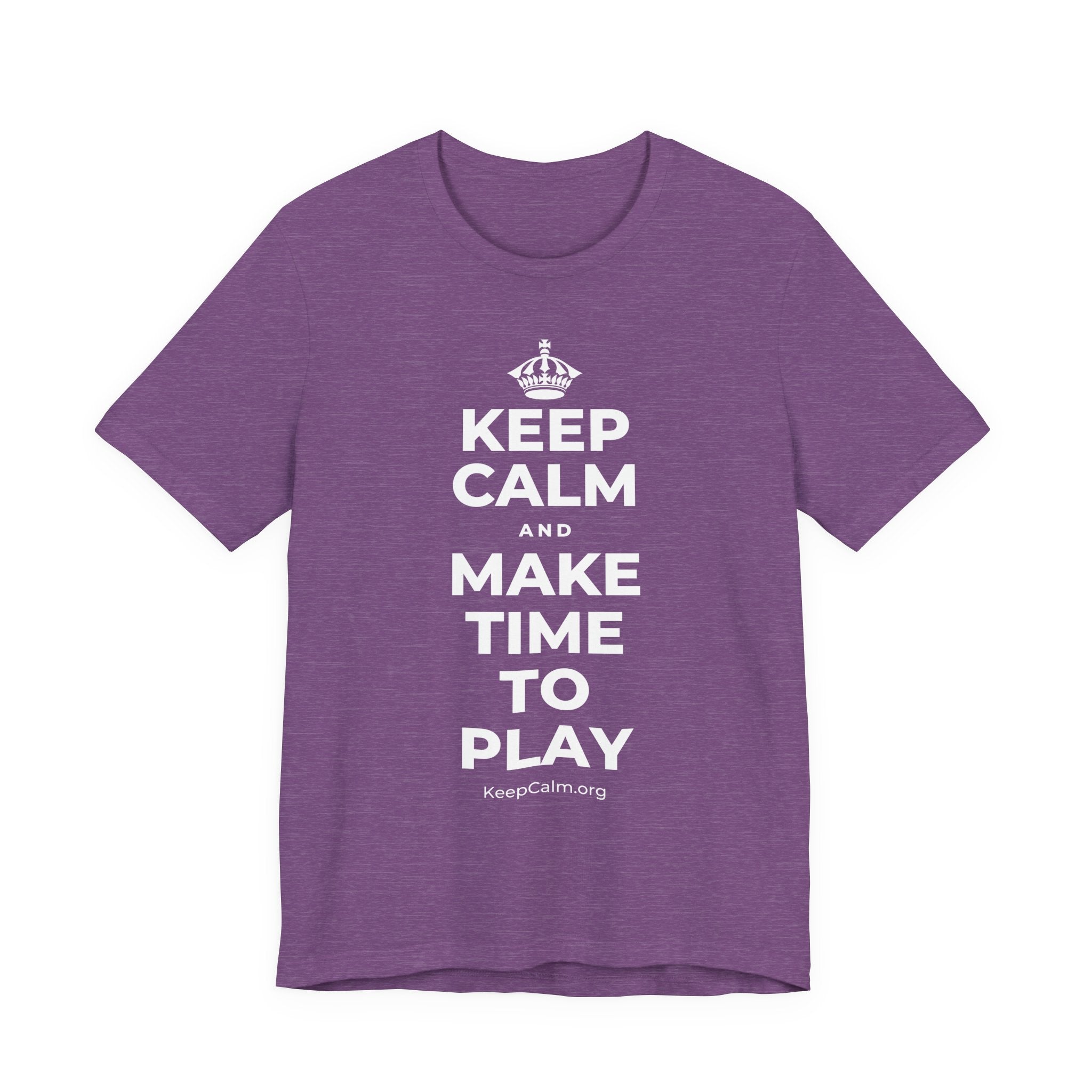 KEEP CALM AND MAKE TIME TO PLAY T-Shirt (Baby Blue–Silver)