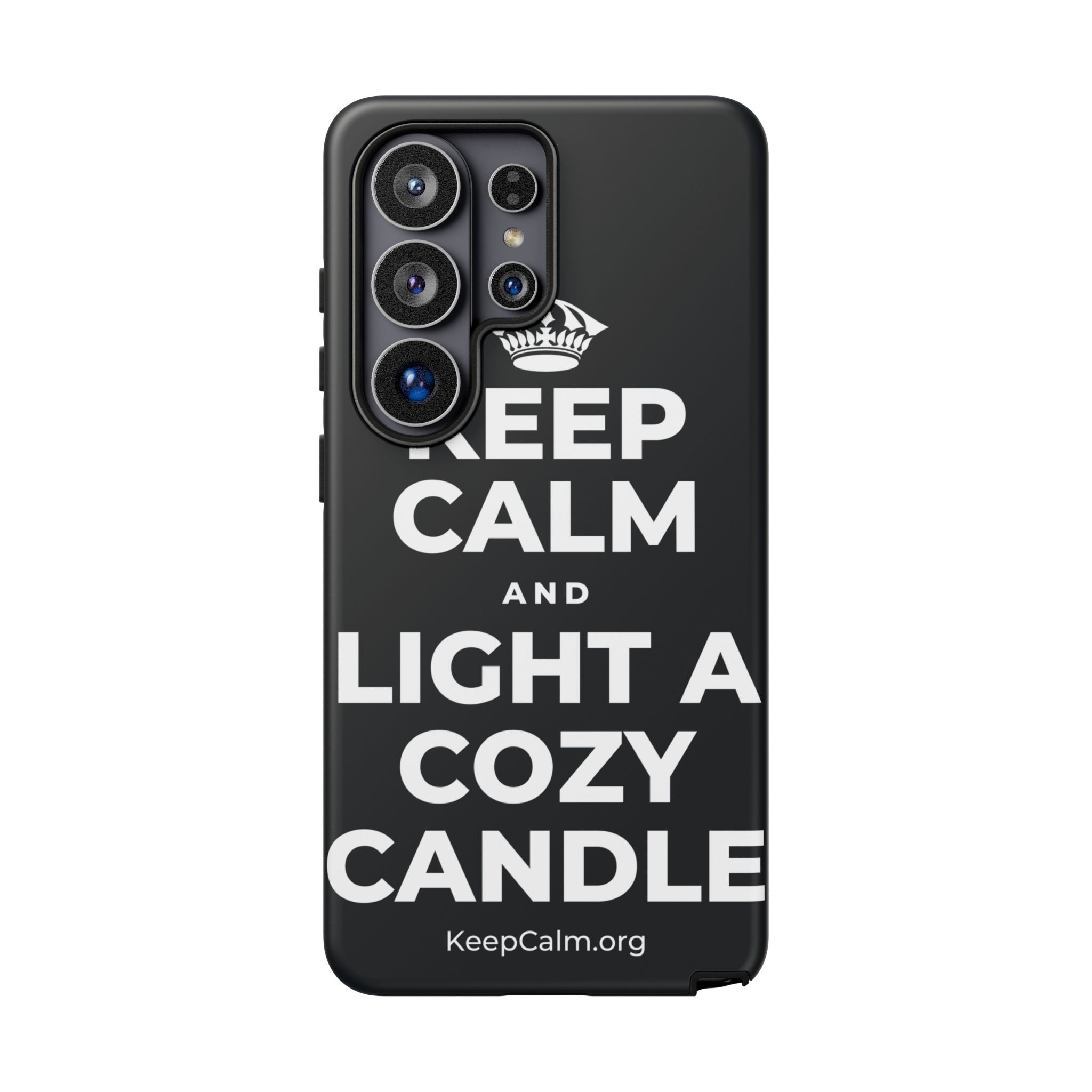 KEEP CALM AND LIGHT A COZY CANDLE Phone Case (Dark)