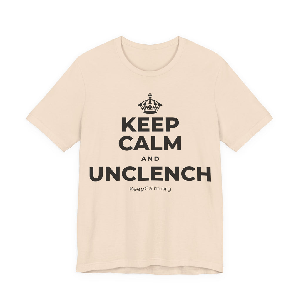 KEEP CALM AND UNCLENCH T-Shirt (Soft Cream–Heather Mauve)