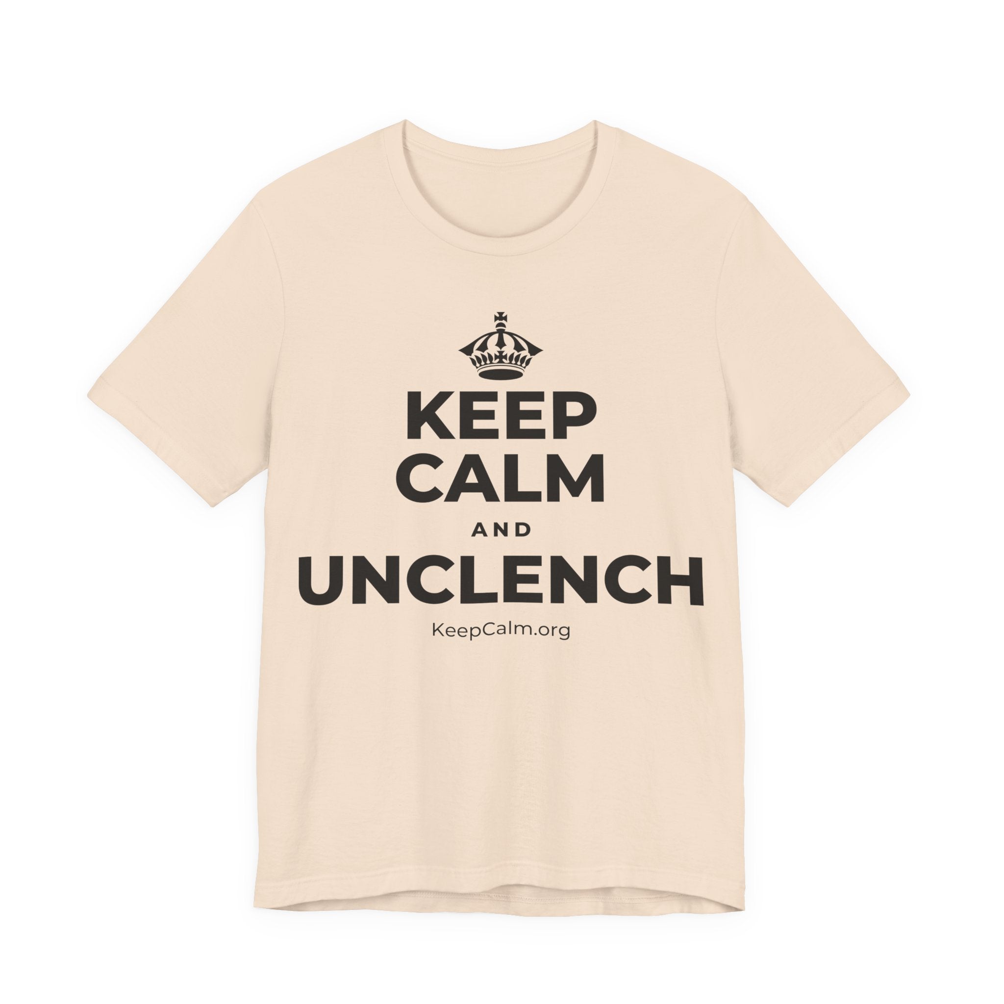 KEEP CALM AND UNCLENCH T-Shirt (Soft Cream–Heather Mauve)