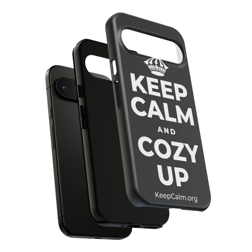 KEEP CALM AND COZY UP Phone Case (Dark)