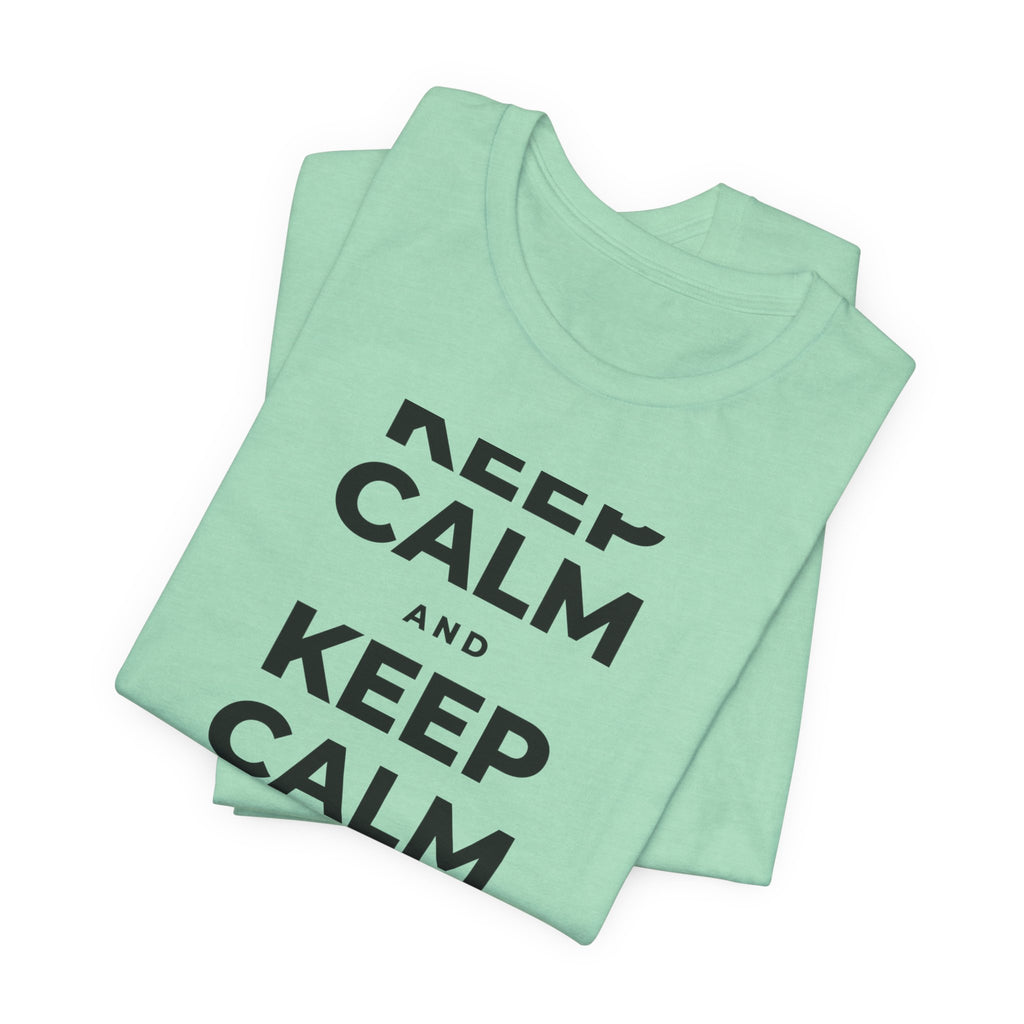 KEEP CALM AND TAKE A WALK T-Shirt (Baby Blue–Silver)