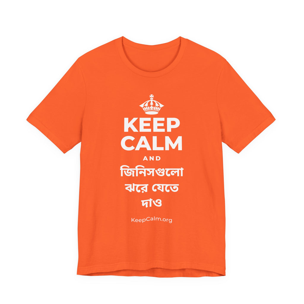 KEEP CALM AND জিনিসগুলো ঝরে যেতে দাও T-Shirt (Baby Blue–Silver)