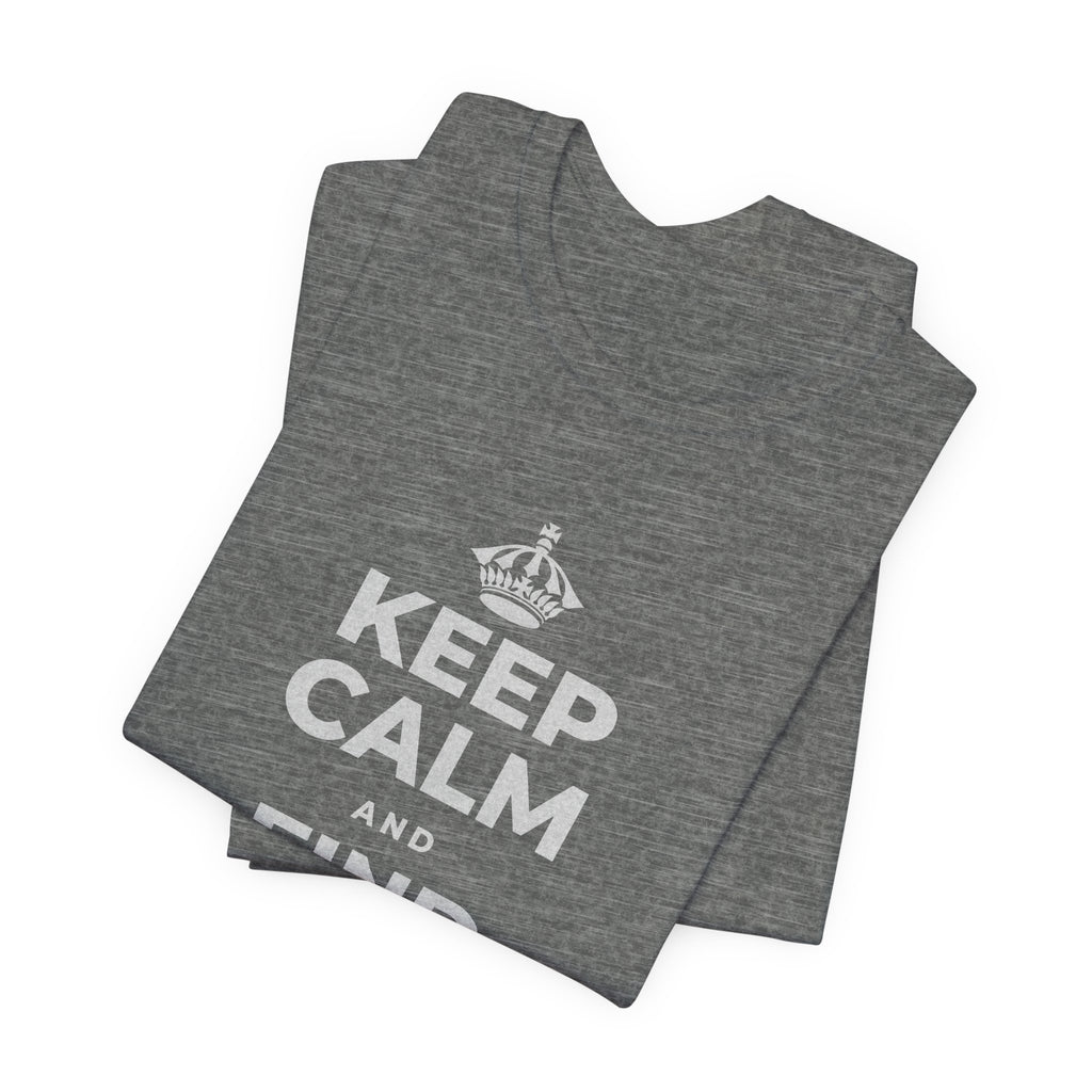 KEEP CALM AND FIND SOME SHADE T-Shirt (Baby Blue–Silver)