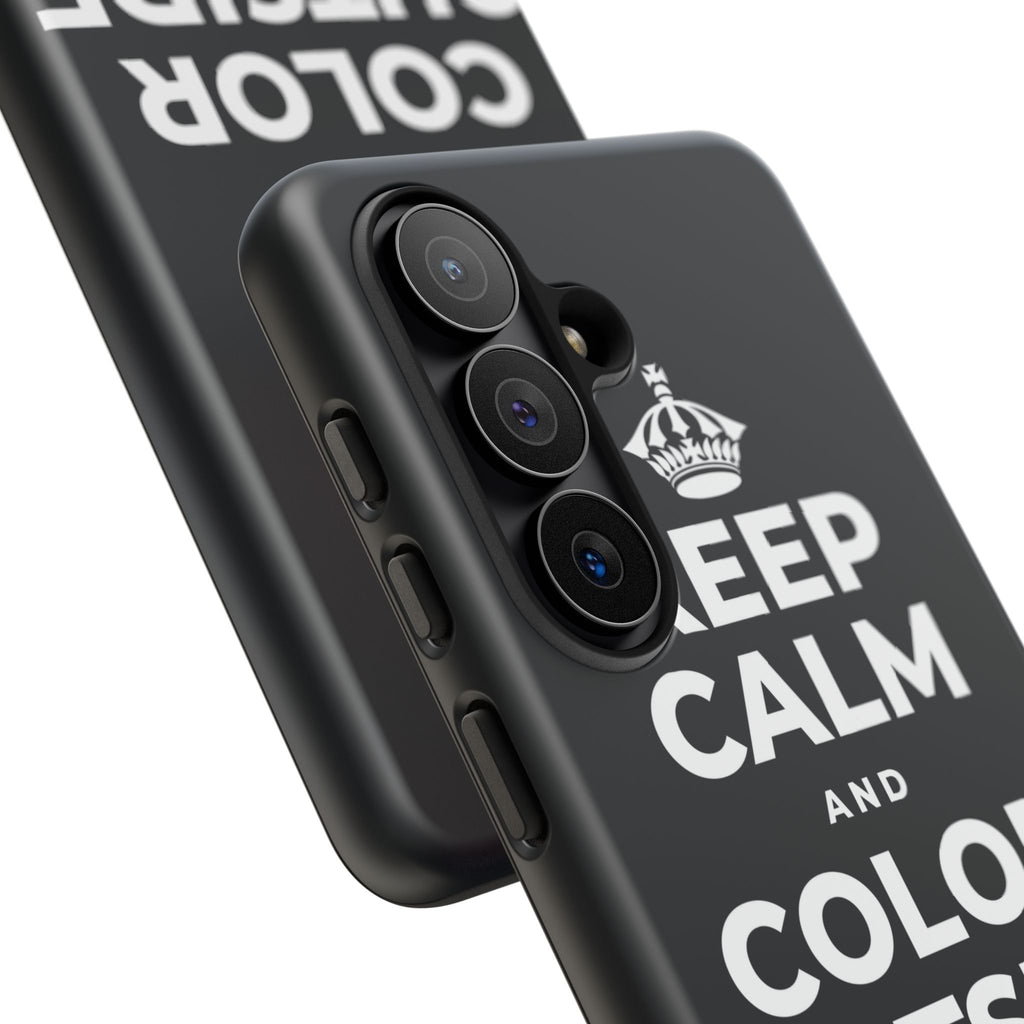 KEEP CALM AND COLOR OUTSIDE THE LINES Phone Case (Dark)