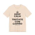 KEEP CALM Y TRÁTATE CON CARIÑO T-Shirt (Soft Cream–Heather Mauve)