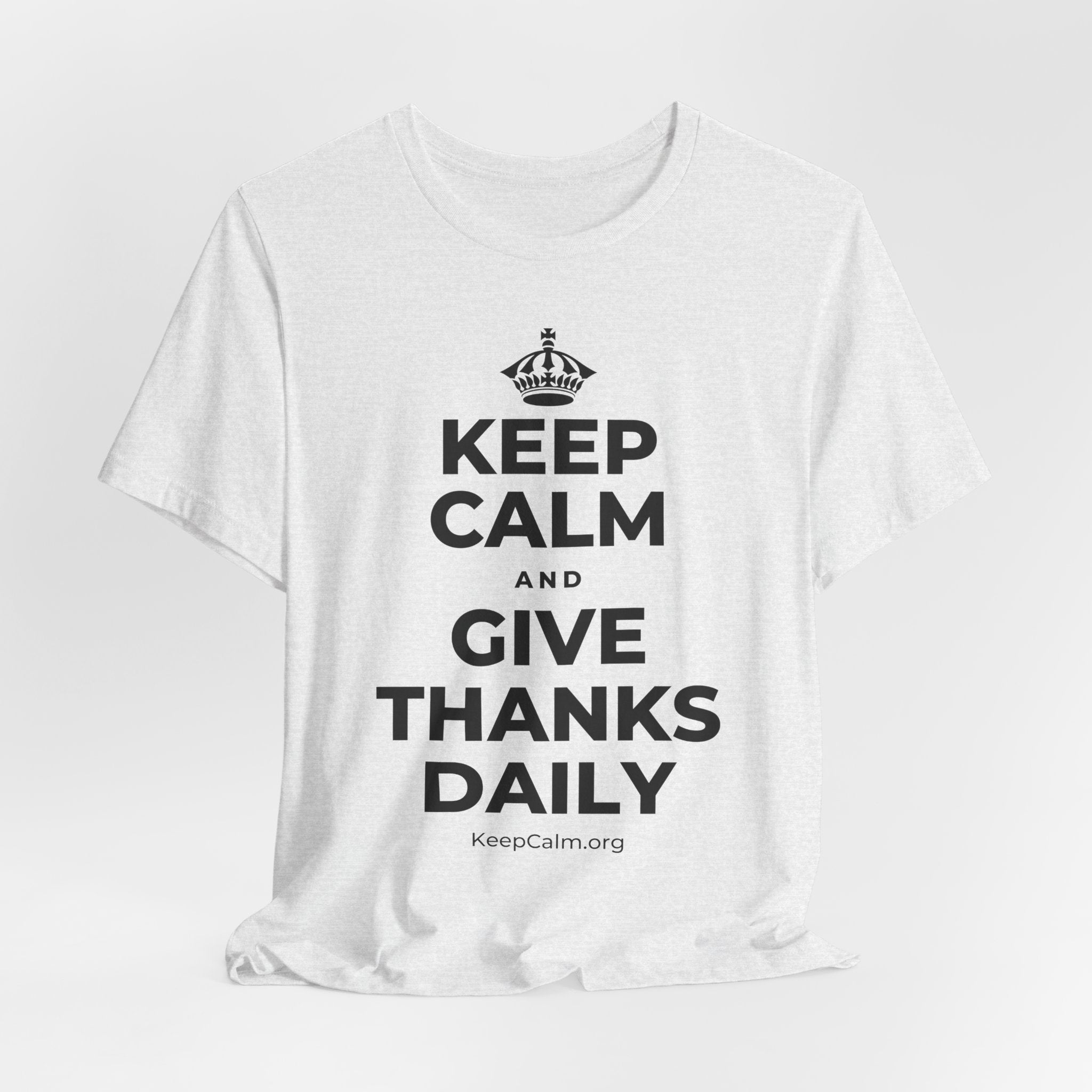 KEEP CALM AND GIVE THANKS DAILY T-Shirt (Soft Cream–Heather Mauve)