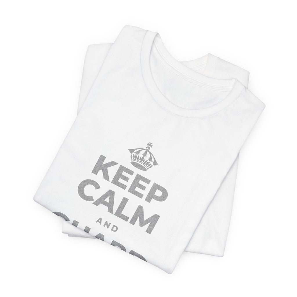 KEEP CALM AND GUARD YOUR MORNING T-Shirt (White–Asphalt)