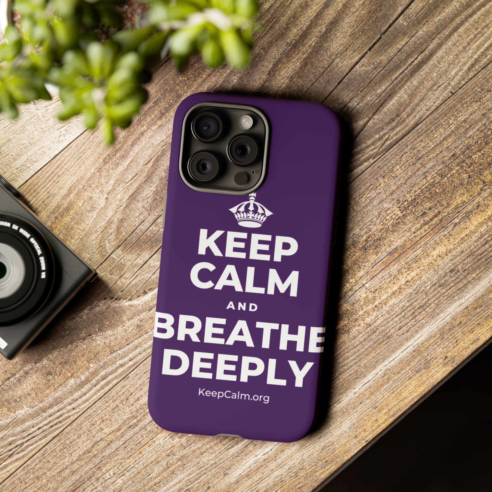 KEEP CALM AND BREATHE DEEPLY Phone Case