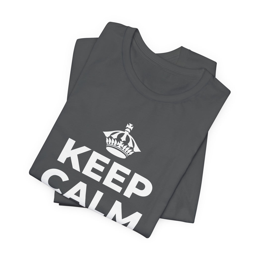 KEEP CALM AND DANCE T-Shirt (White–Asphalt)