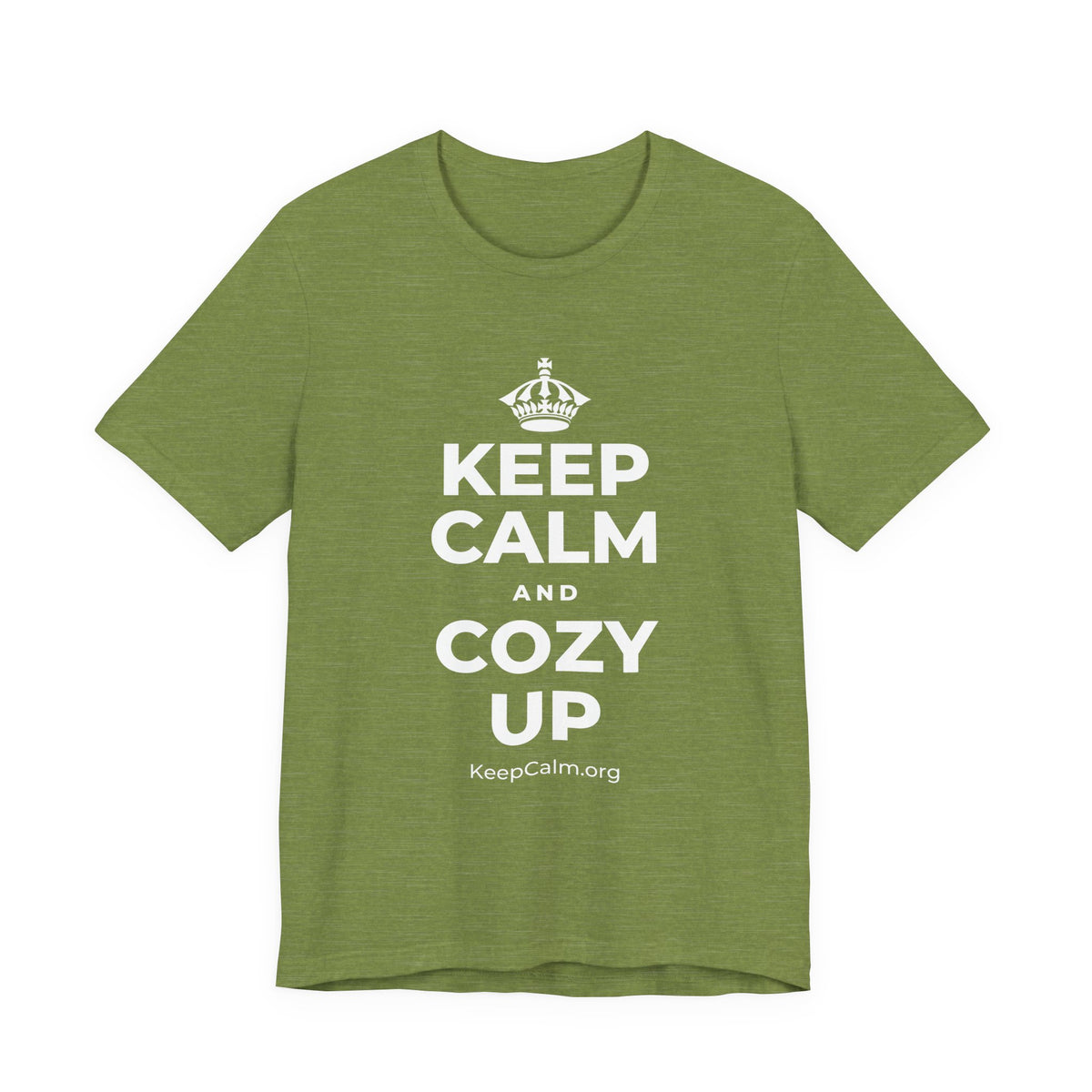 KEEP CALM AND COZY UP T-Shirt (Baby Blue–Silver)