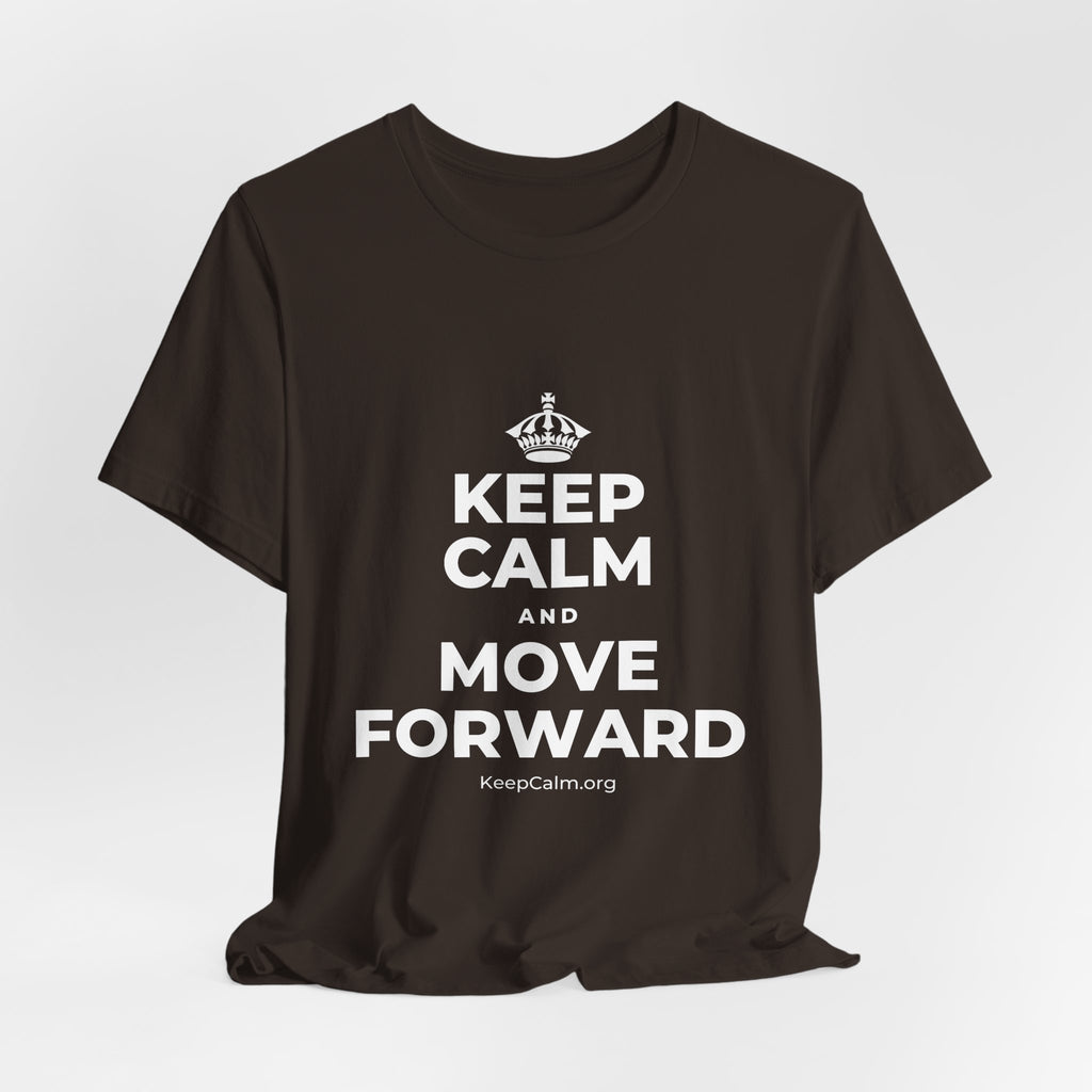 KEEP CALM AND MOVE FORWARD T-Shirt (Soft Cream–Heather Mauve)