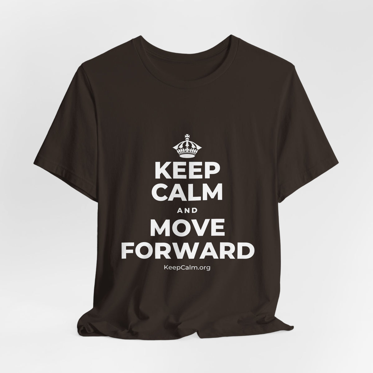 KEEP CALM AND MOVE FORWARD T-Shirt (Soft Cream–Heather Mauve)