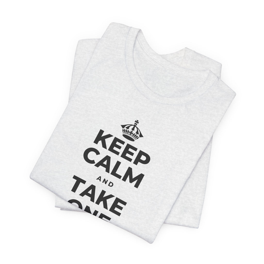 KEEP CALM AND TAKE ONE BREATH AT A TIME T-Shirt (Soft Cream–Heather Mauve)
