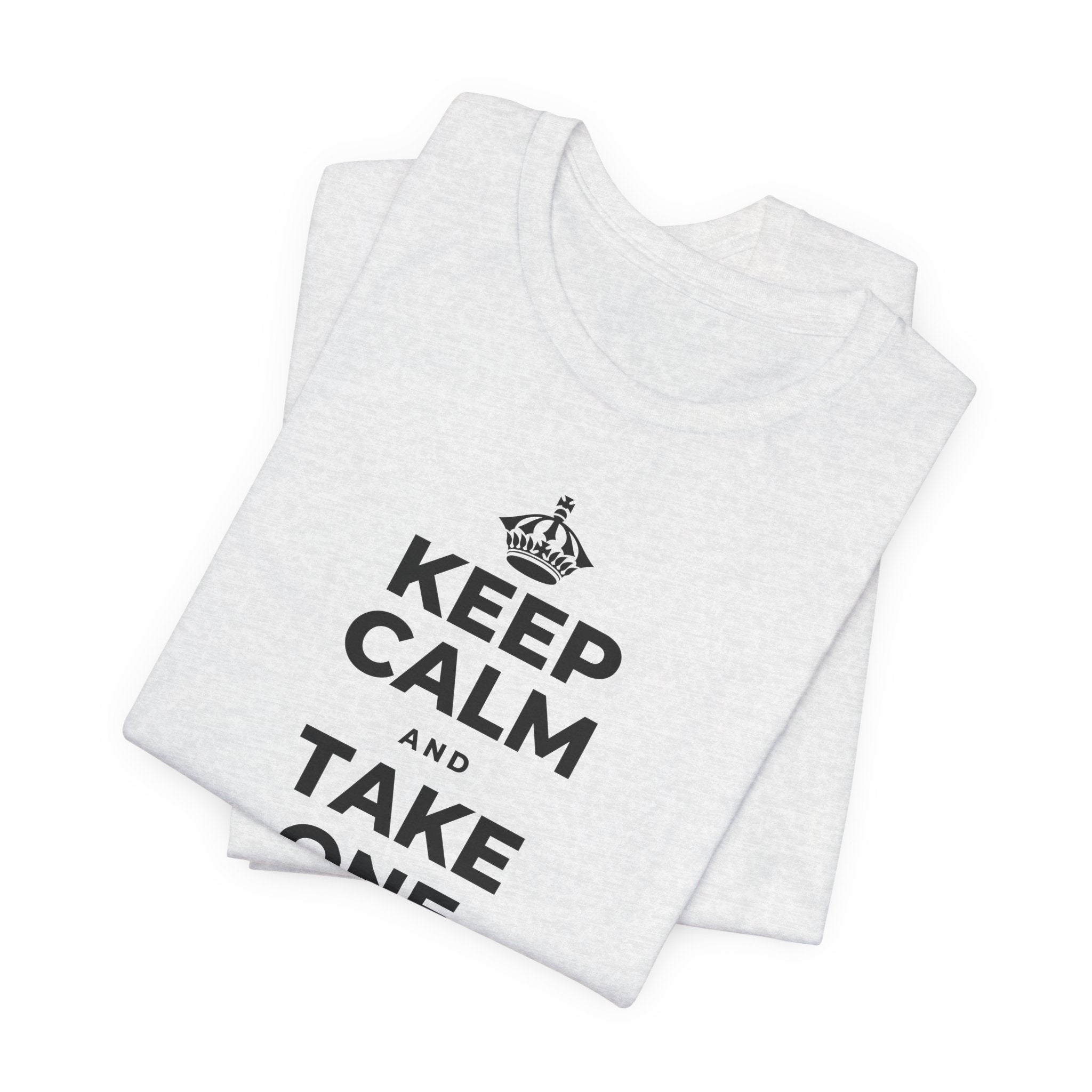 KEEP CALM AND TAKE ONE BREATH AT A TIME T-Shirt (Soft Cream–Heather Mauve)