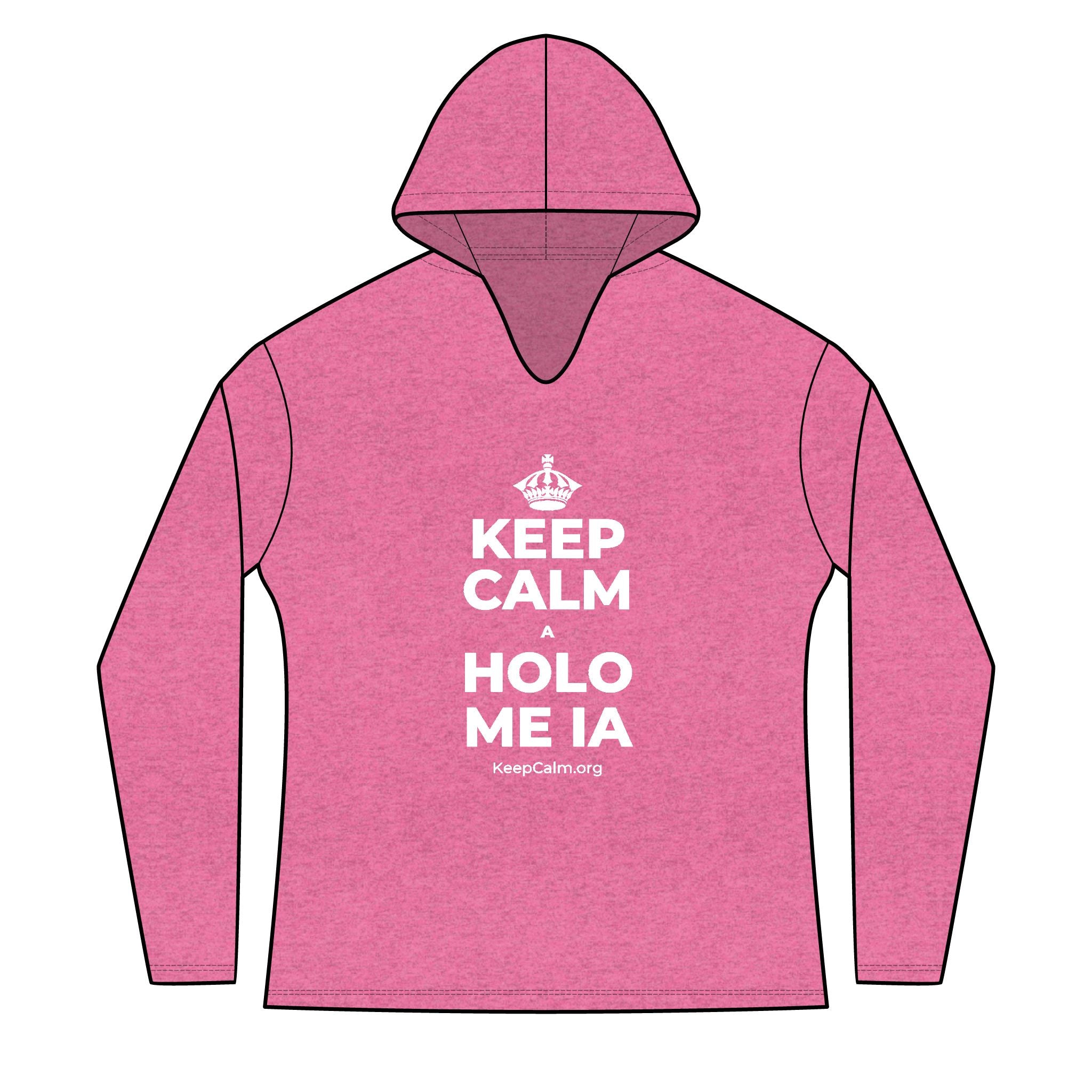 KEEP CALM A HOLO ME IA Women's Long Sleeve Hoodie