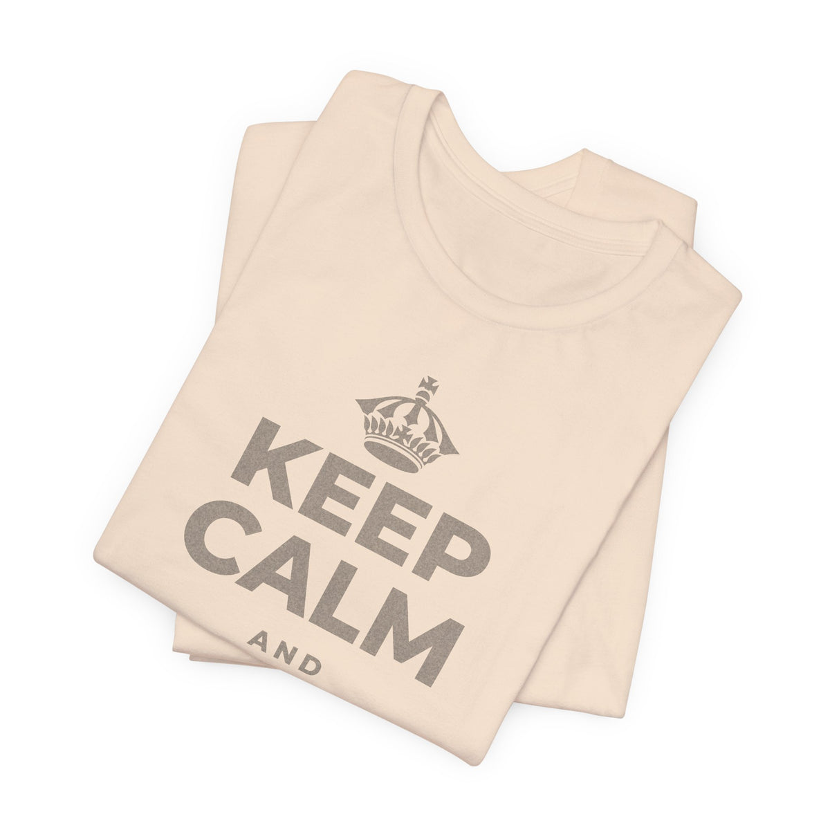 KEEP CALM AND انعم بالشمس T-Shirt (Soft Cream–Heather Mauve)