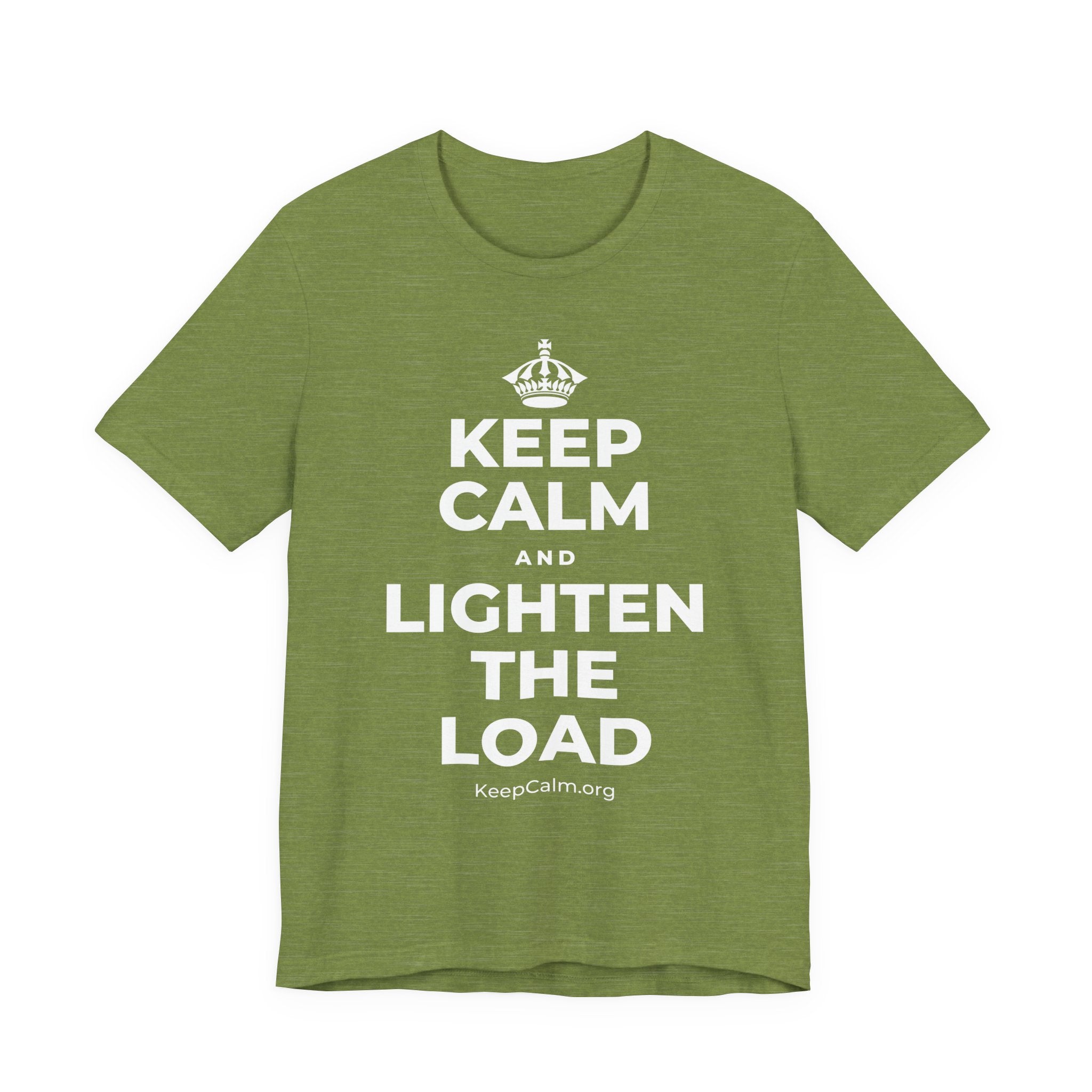 KEEP CALM AND LIGHTEN THE LOAD T-Shirt (Baby Blue–Silver)