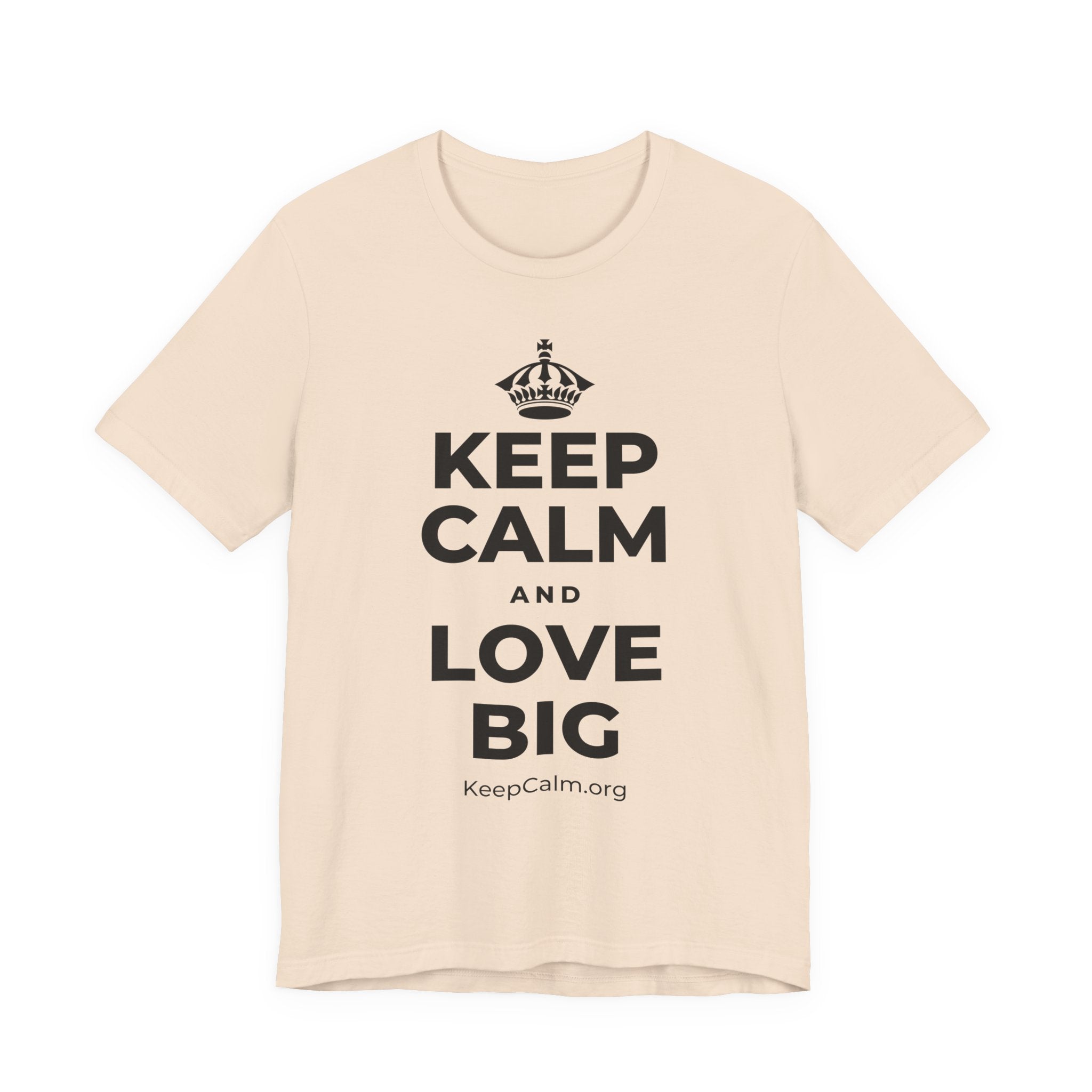KEEP CALM AND LOVE BIG T-Shirt (Soft Cream–Heather Mauve)