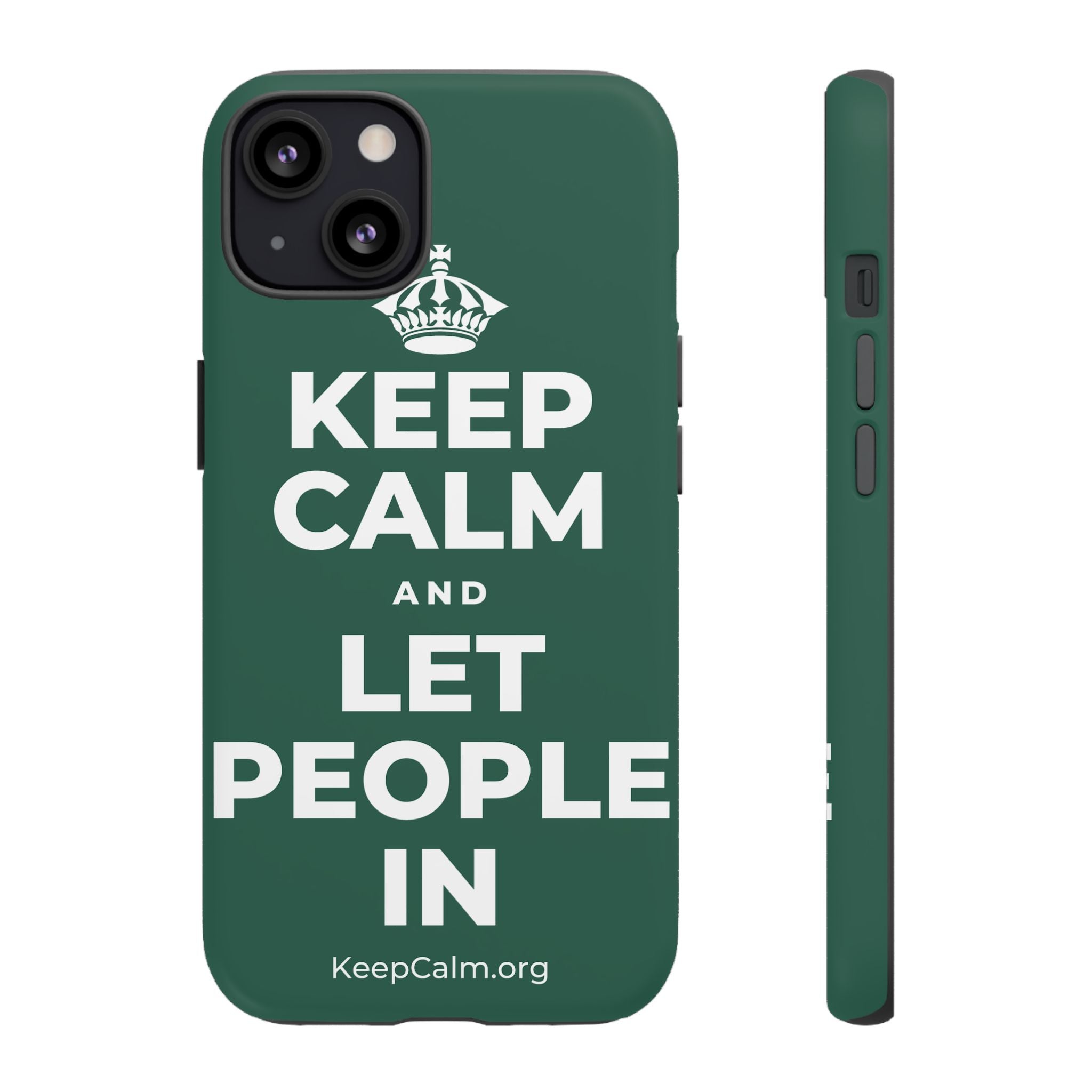 KEEP CALM AND LET PEOPLE IN Phone Case