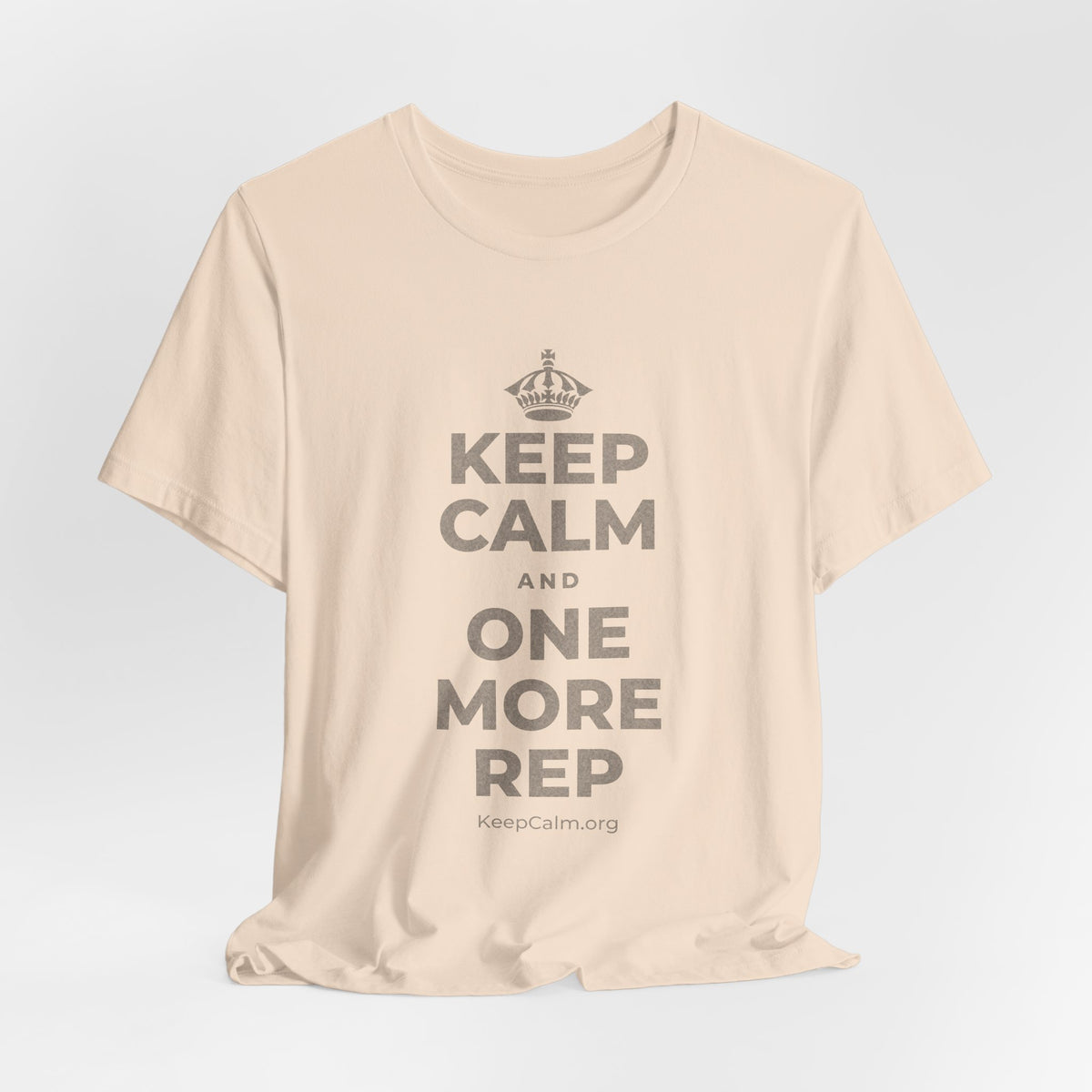 KEEP CALM AND ONE MORE REP T-Shirt (Soft Cream–Heather Mauve)