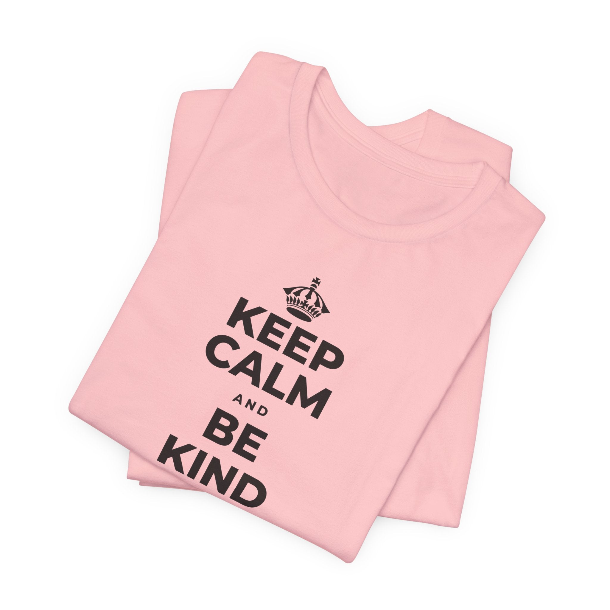 KEEP CALM AND BE KIND TO THE NEW KID T-Shirt (White–Asphalt)