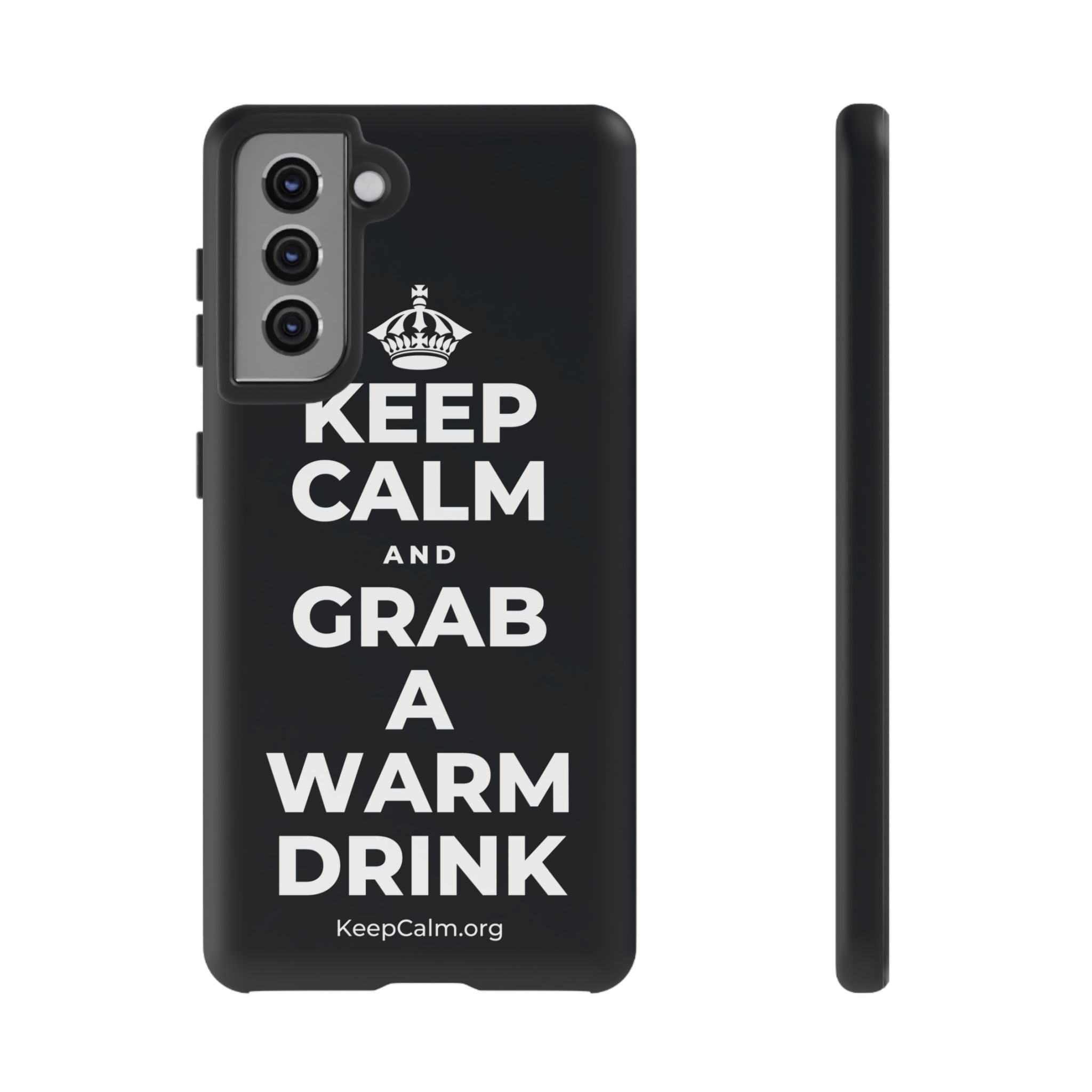 KEEP CALM AND GRAB A WARM DRINK Phone Case (Dark)