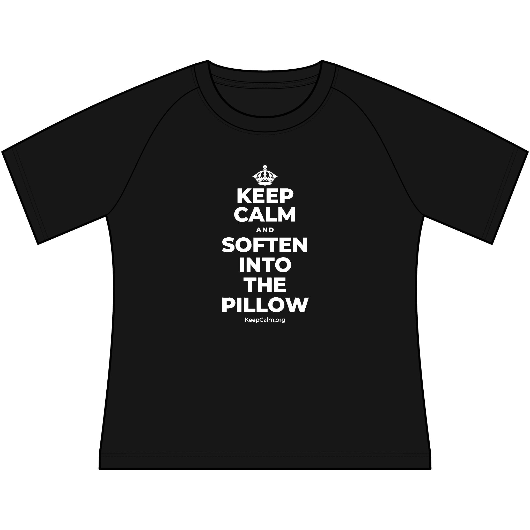 KEEP CALM AND SOFTEN INTO THE PILLOW Women's Raglan Tee