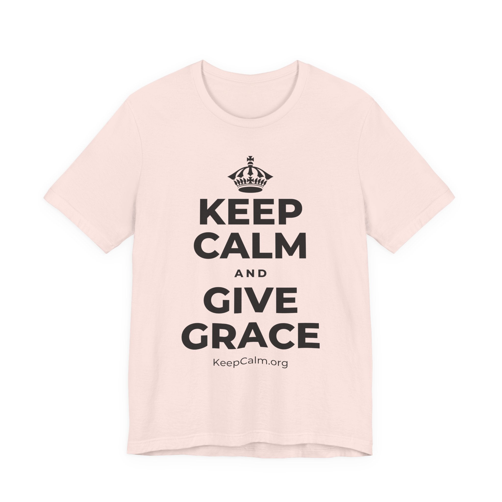 KEEP CALM AND GIVE GRACE T-Shirt (Soft Cream–Heather Mauve)