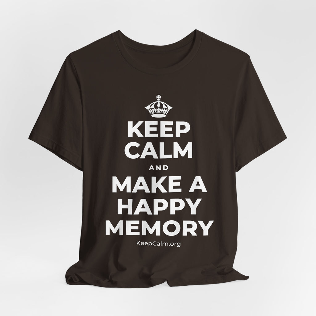 KEEP CALM AND MAKE A HAPPY MEMORY T-Shirt (Soft Cream–Heather Mauve)