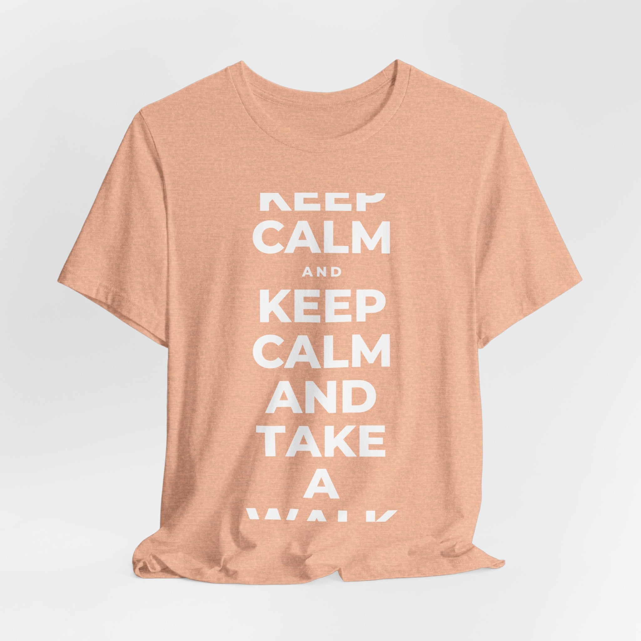 KEEP CALM AND TAKE A WALK T-Shirt (Soft Cream–Heather Mauve)