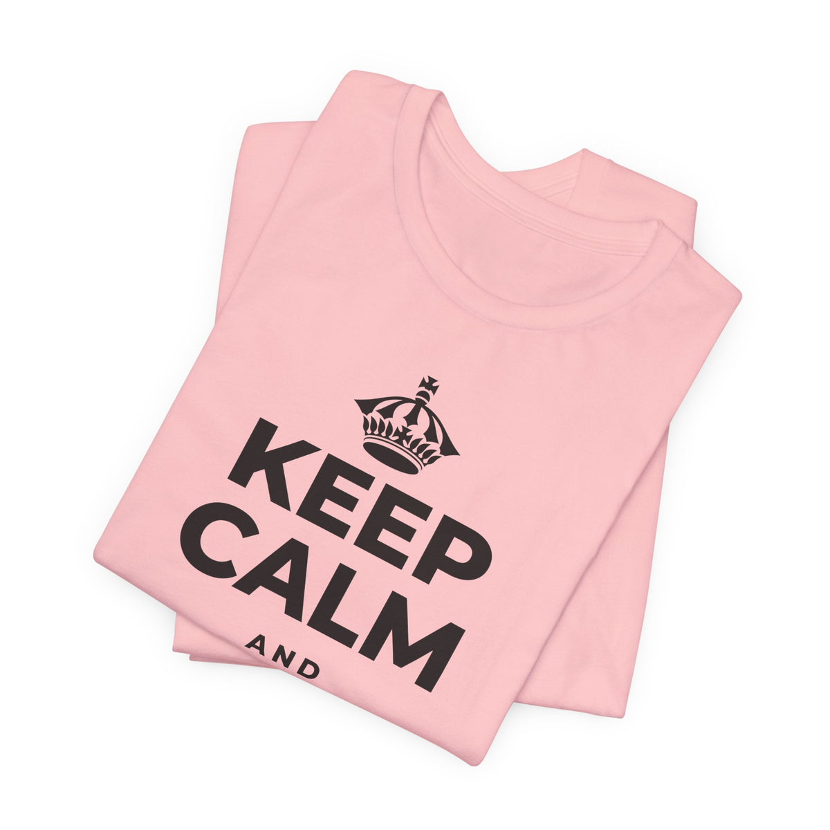 KEEP CALM AND வார இறுதிக்குள் மெதுவாக இறங்குங்கள் T-Shirt (White–Asphalt)