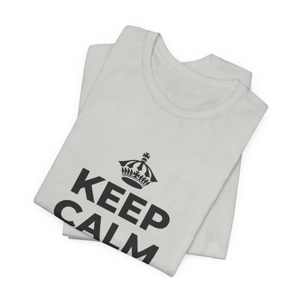 KEEP CALM AND LOCK IN T-Shirt (Baby Blue–Silver)