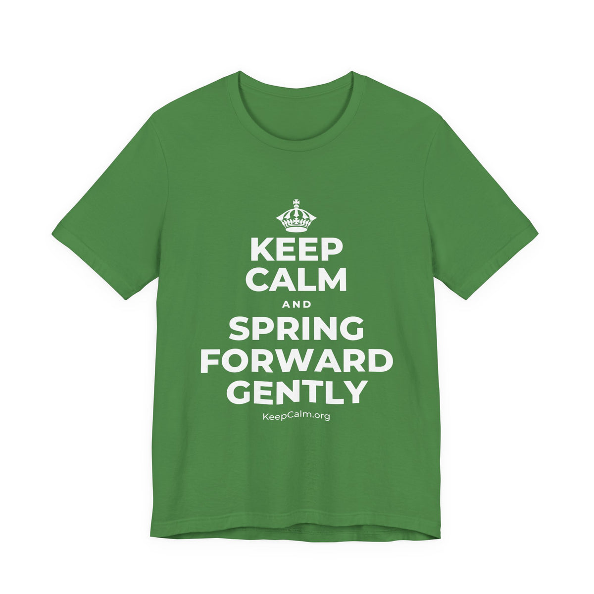 KEEP CALM AND SPRING FORWARD GENTLY T-Shirt (Baby Blue–Silver)