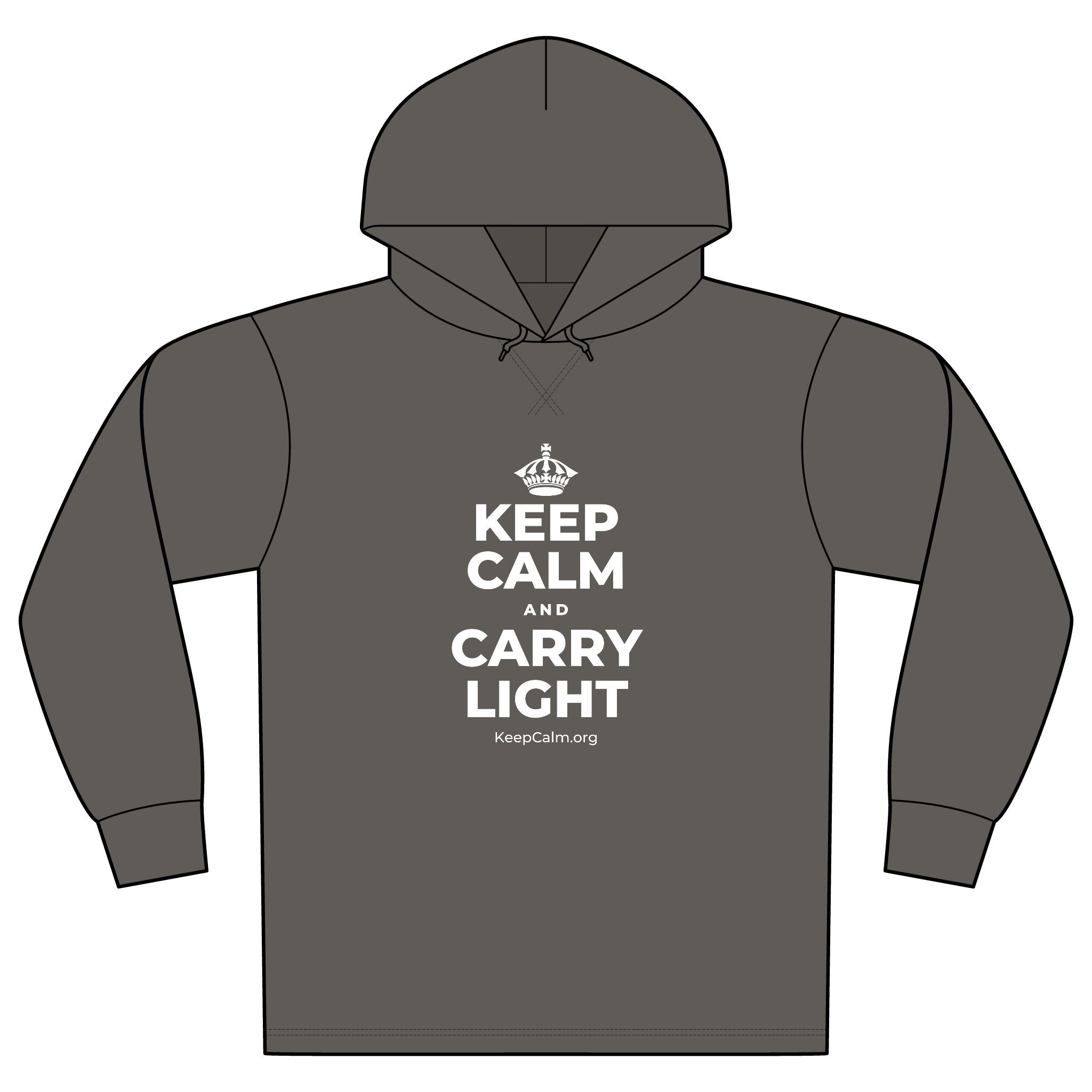 KEEP CALM AND CARRY LIGHT Organic Hoodie Tee