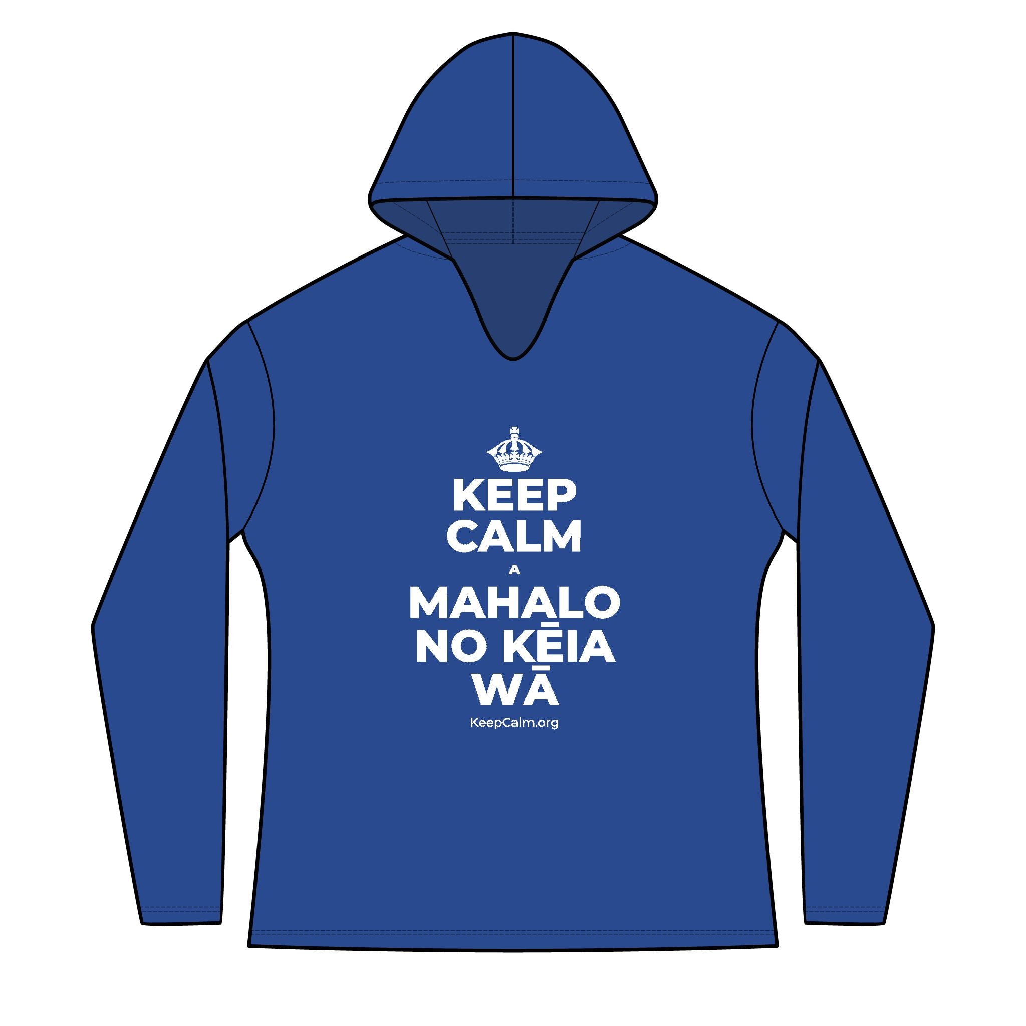 KEEP CALM A MAHALO NO KĒIA WĀ Women's Long Sleeve Hoodie