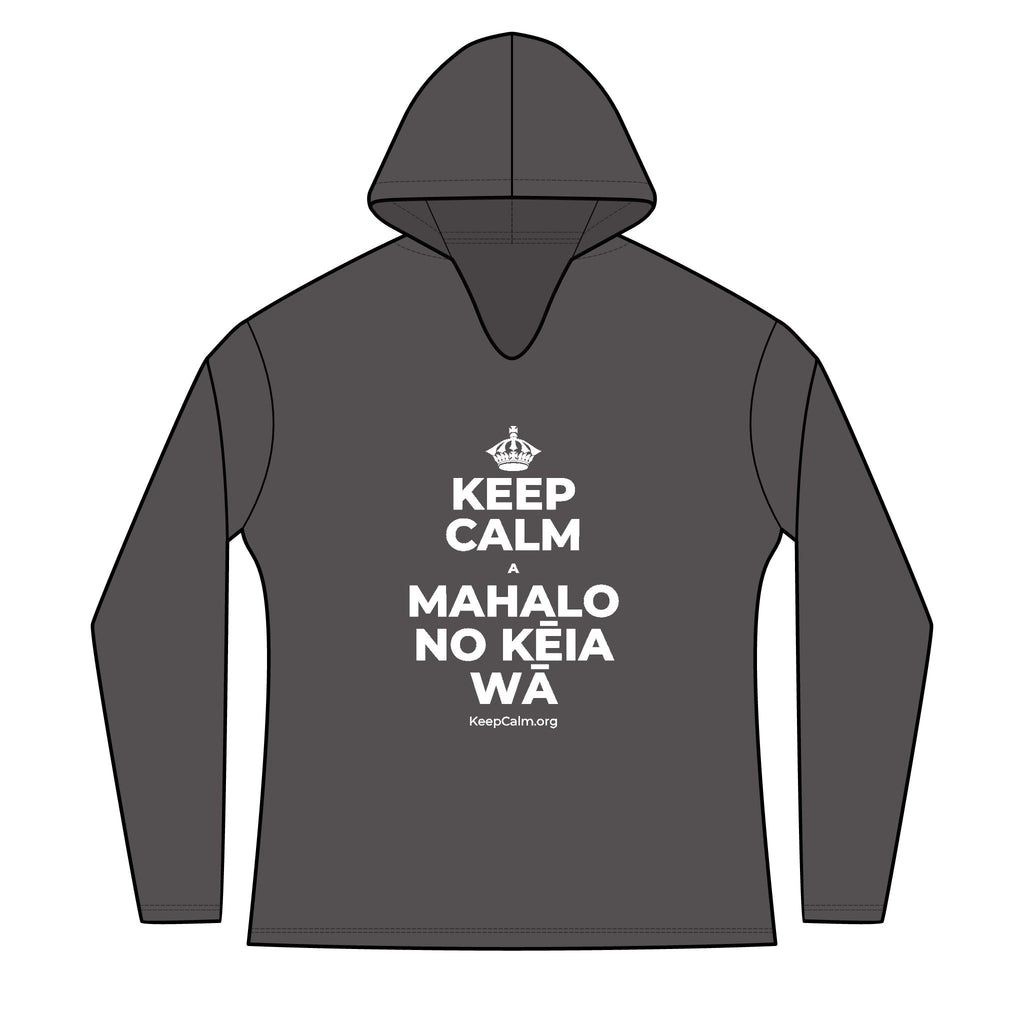 KEEP CALM A MAHALO NO KĒIA WĀ Women's Long Sleeve Hoodie
