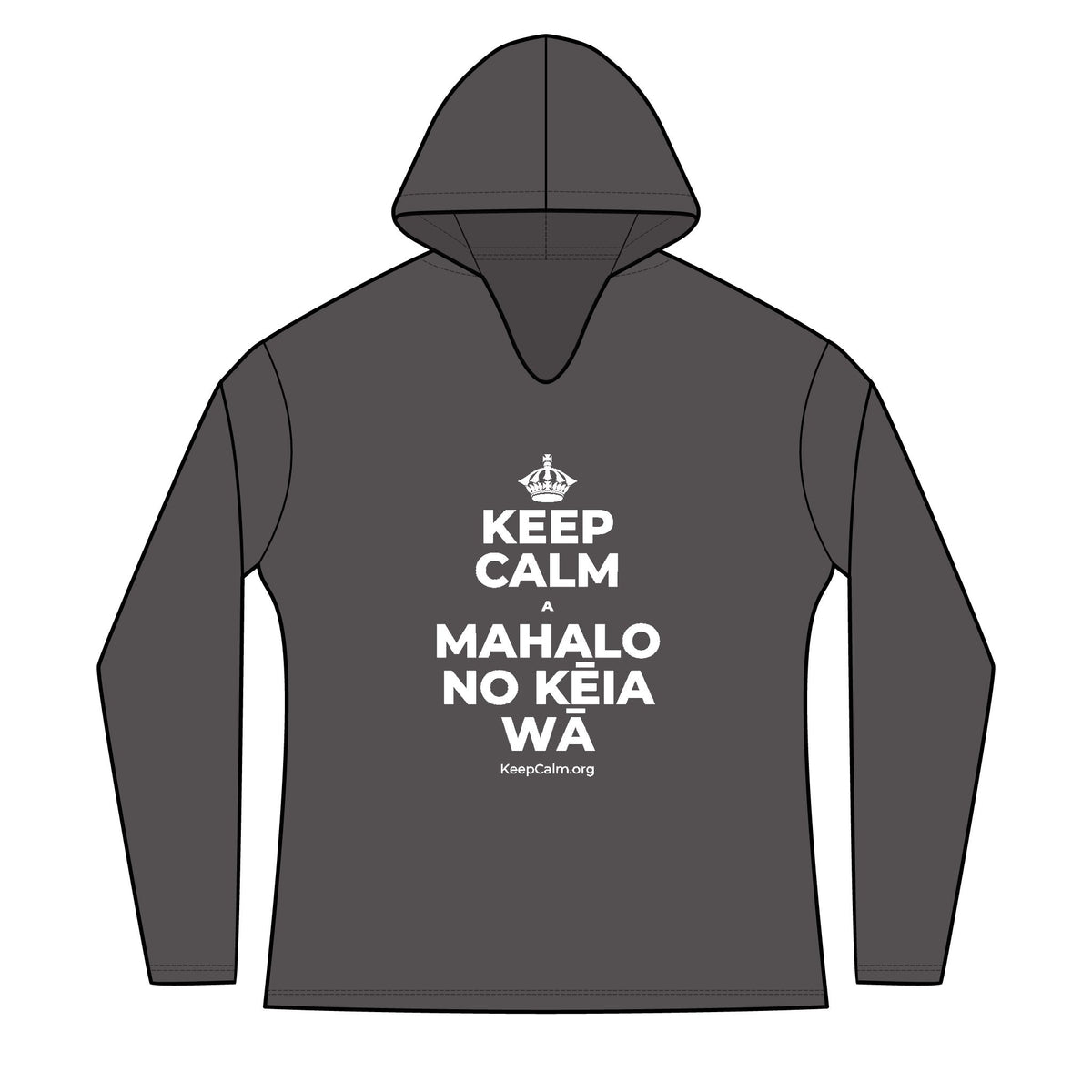 KEEP CALM A MAHALO NO KĒIA WĀ Women's Long Sleeve Hoodie