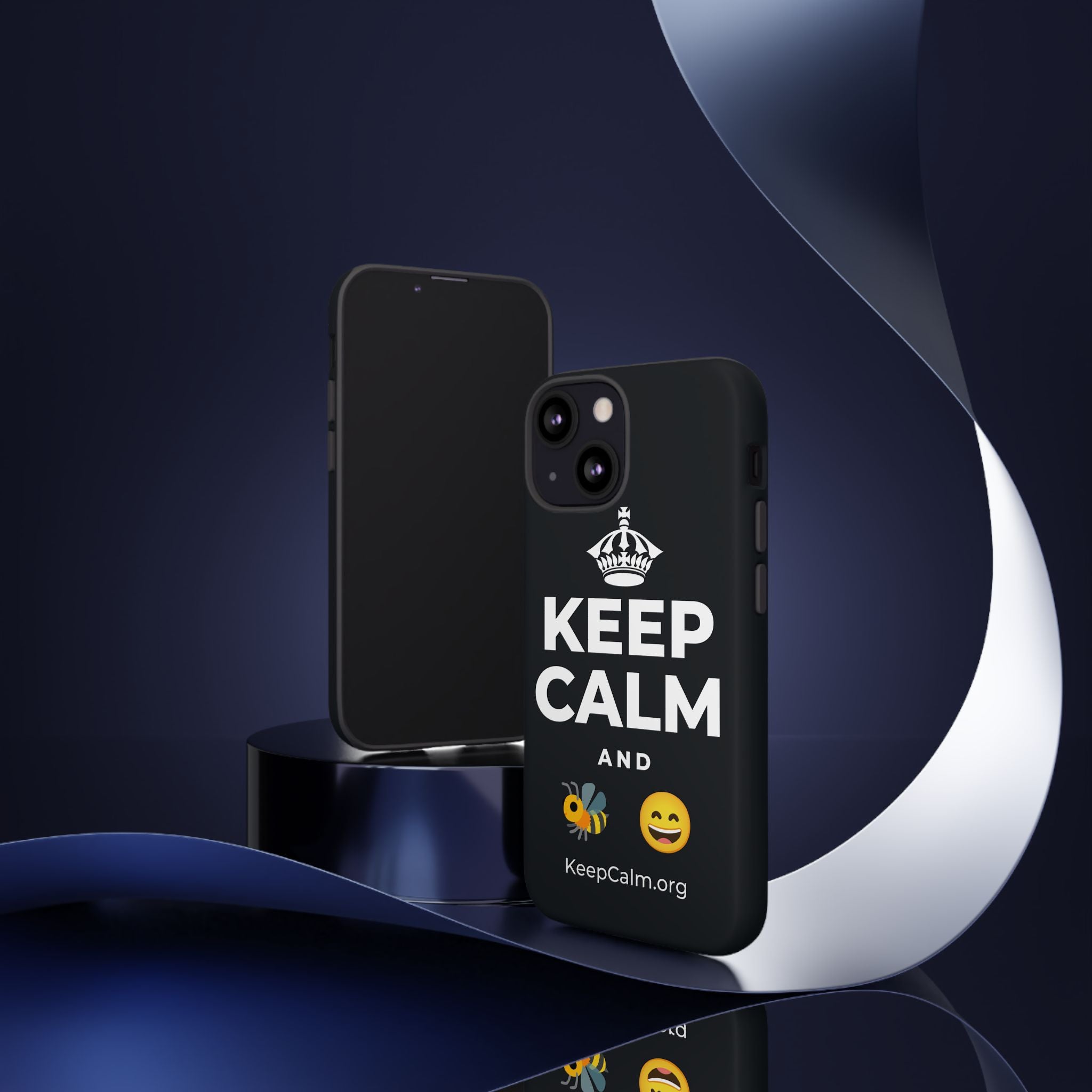 KEEP CALM AND 🐝 😄 Phone Case (Dark)