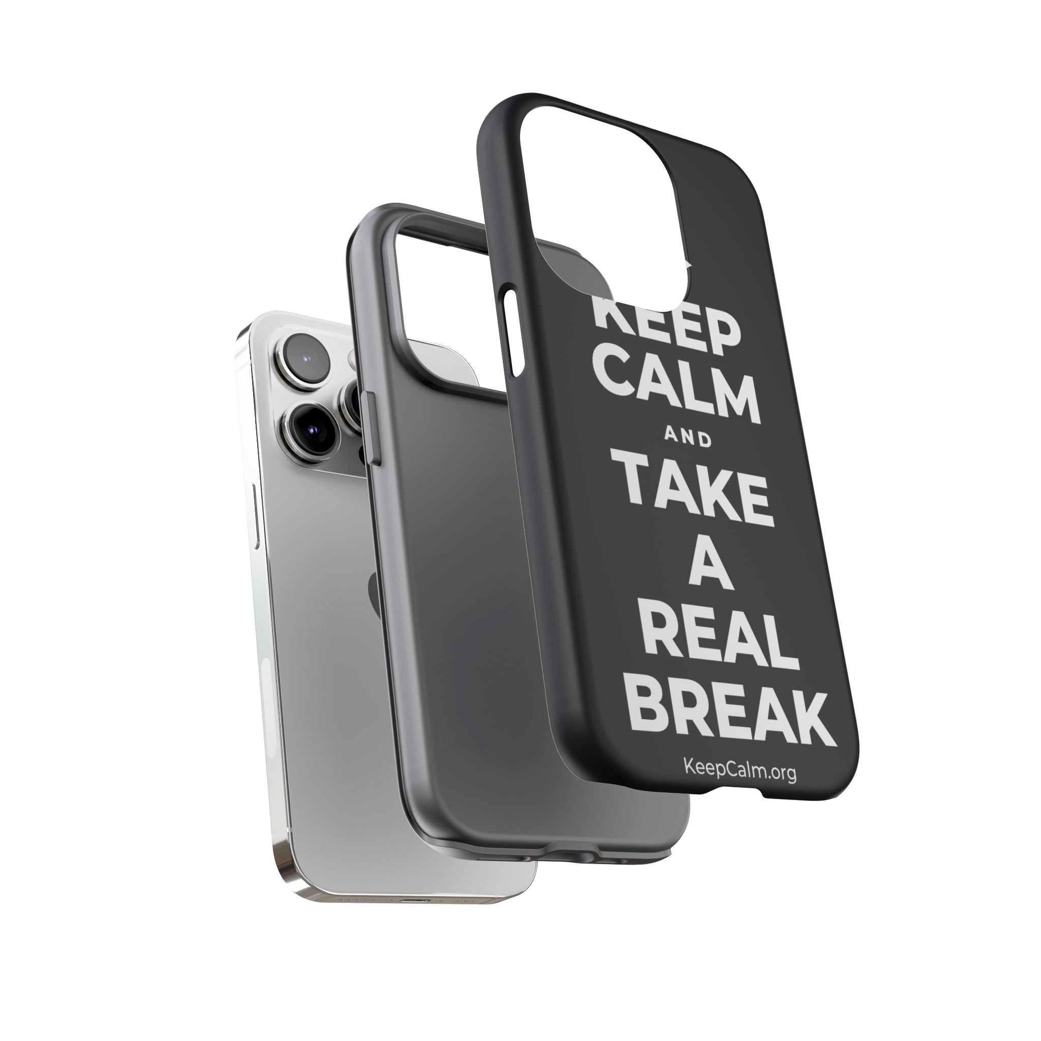 KEEP CALM AND TAKE A REAL BREAK Phone Case (Dark)
