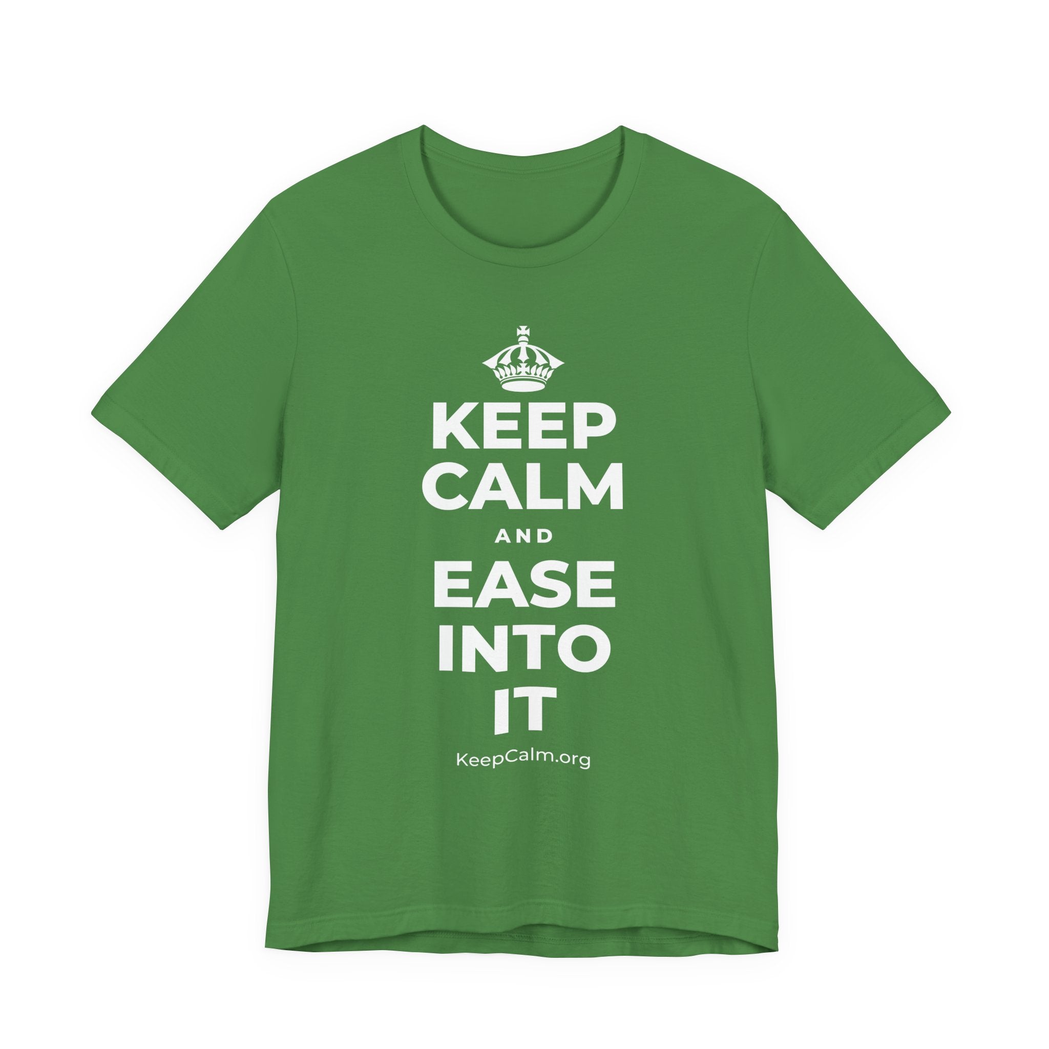 KEEP CALM AND EASE INTO IT T-Shirt (Baby Blue–Silver)