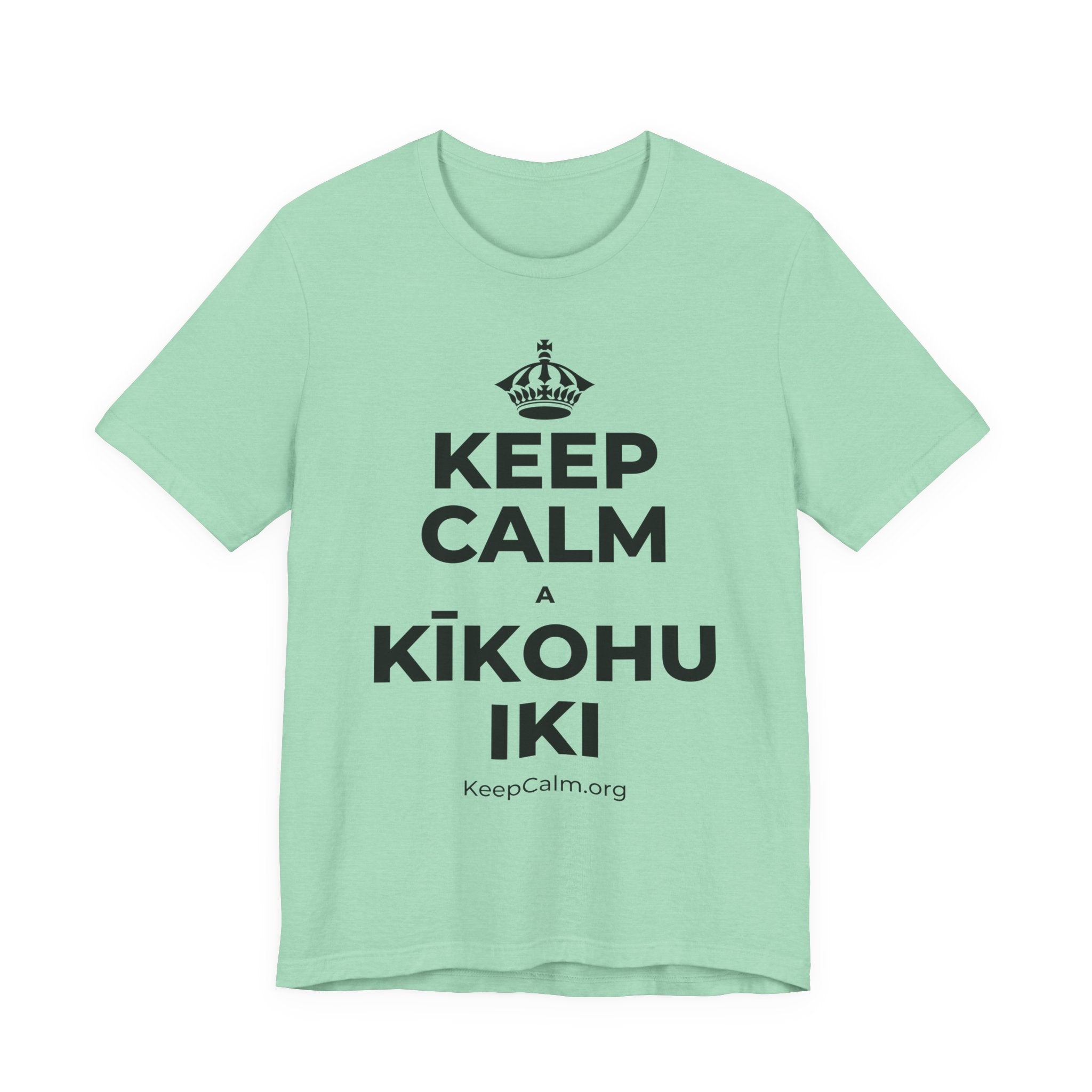 KEEP CALM A KĪKOHU IKI T-Shirt (Baby Blue–Silver)