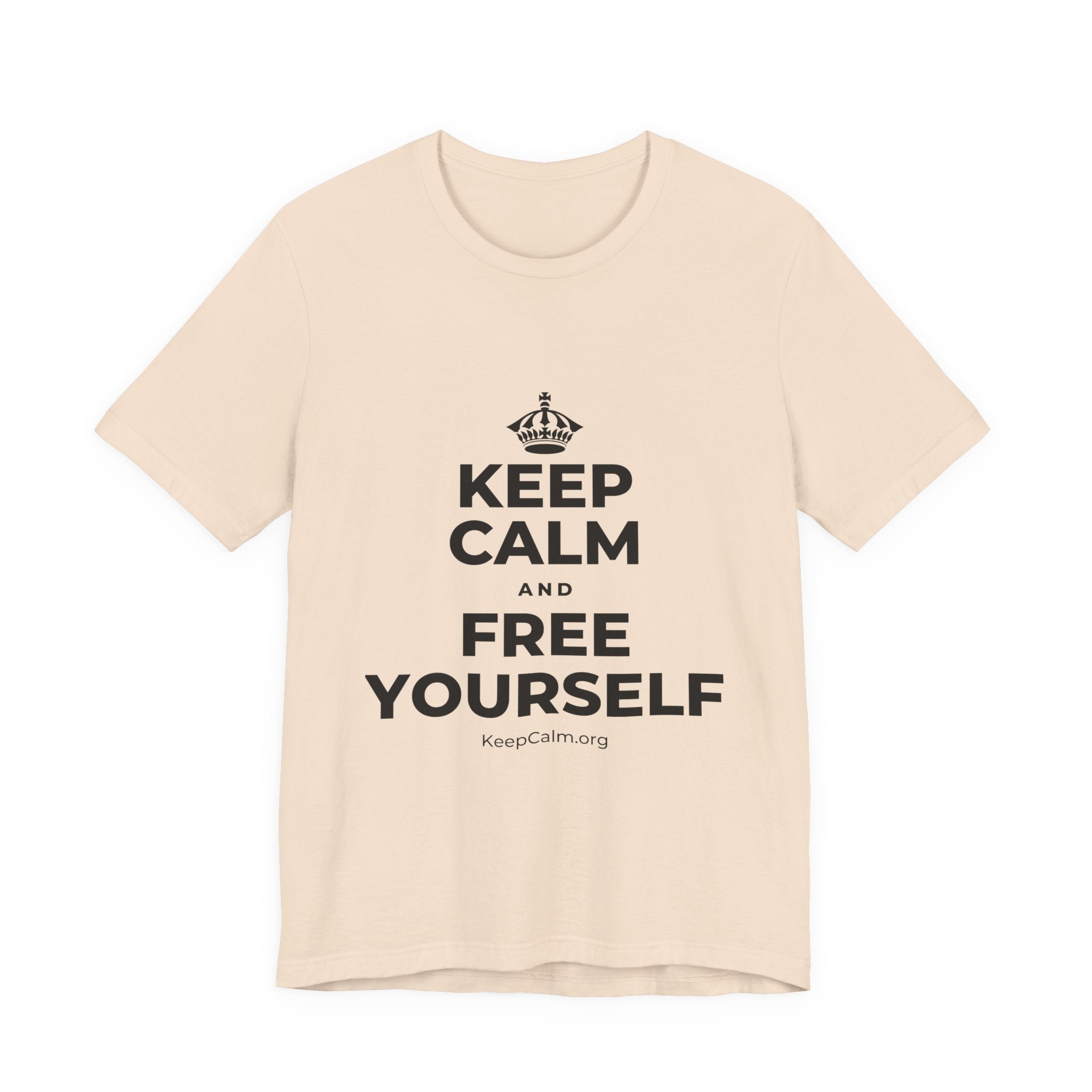 KEEP CALM AND FREE YOURSELF T-Shirt (Soft Cream–Heather Mauve)