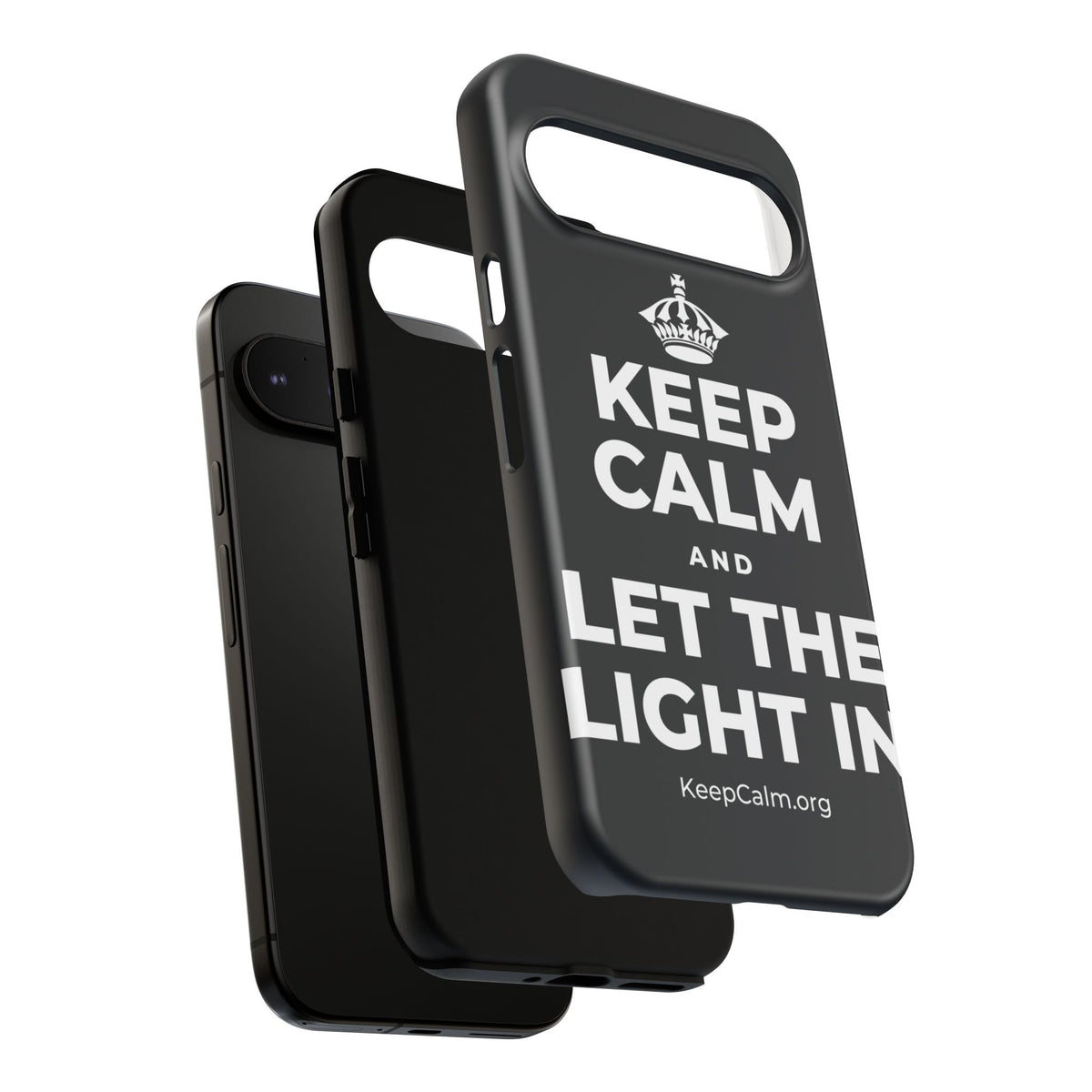 KEEP CALM AND LET THE LIGHT IN Phone Case (Dark)