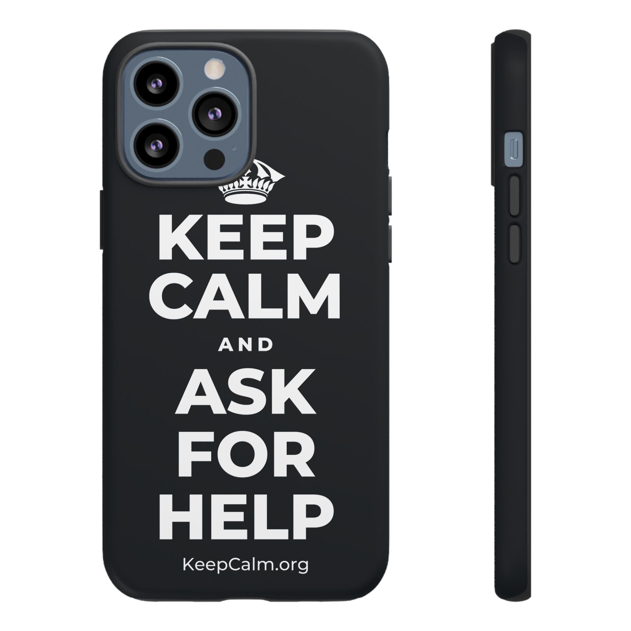 KEEP CALM AND ASK FOR HELP Phone Case (Dark)