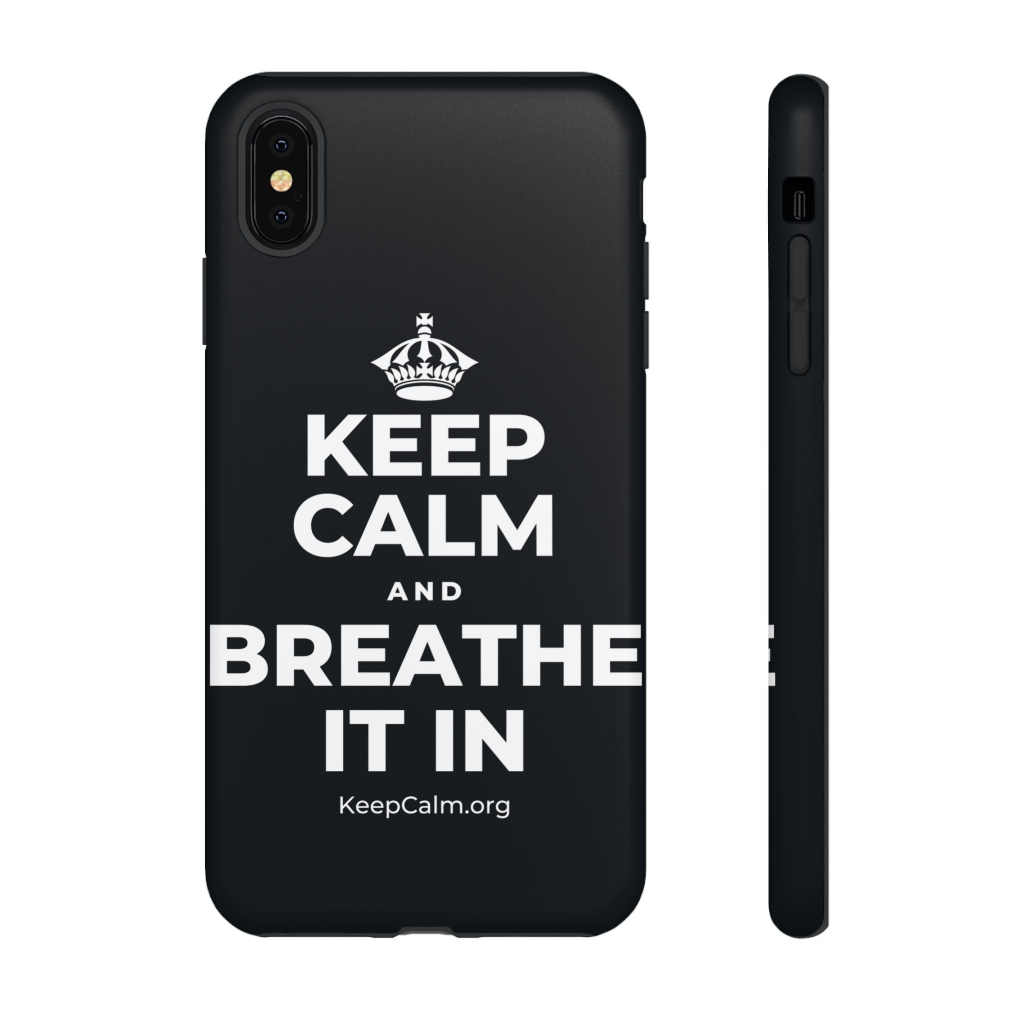 KEEP CALM AND BREATHE IT IN Phone Case (Dark)